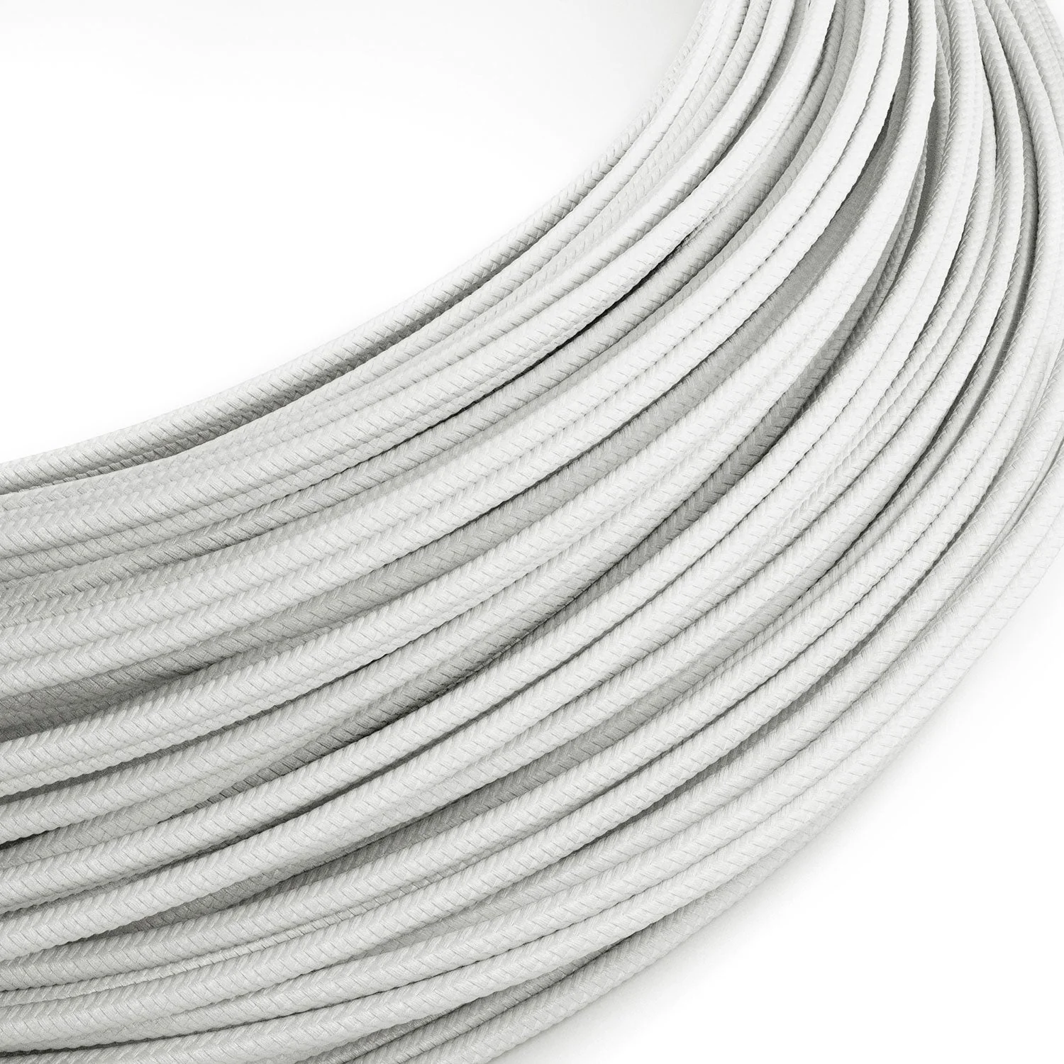 Extra-low-voltage power cable coated in silk-effect fabric White RM01
