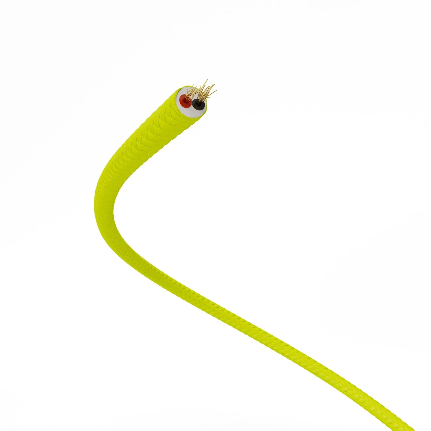 Extra Low Voltage power cable coated in Yellow Fluo silk-effect fabric RF10 - Image 3