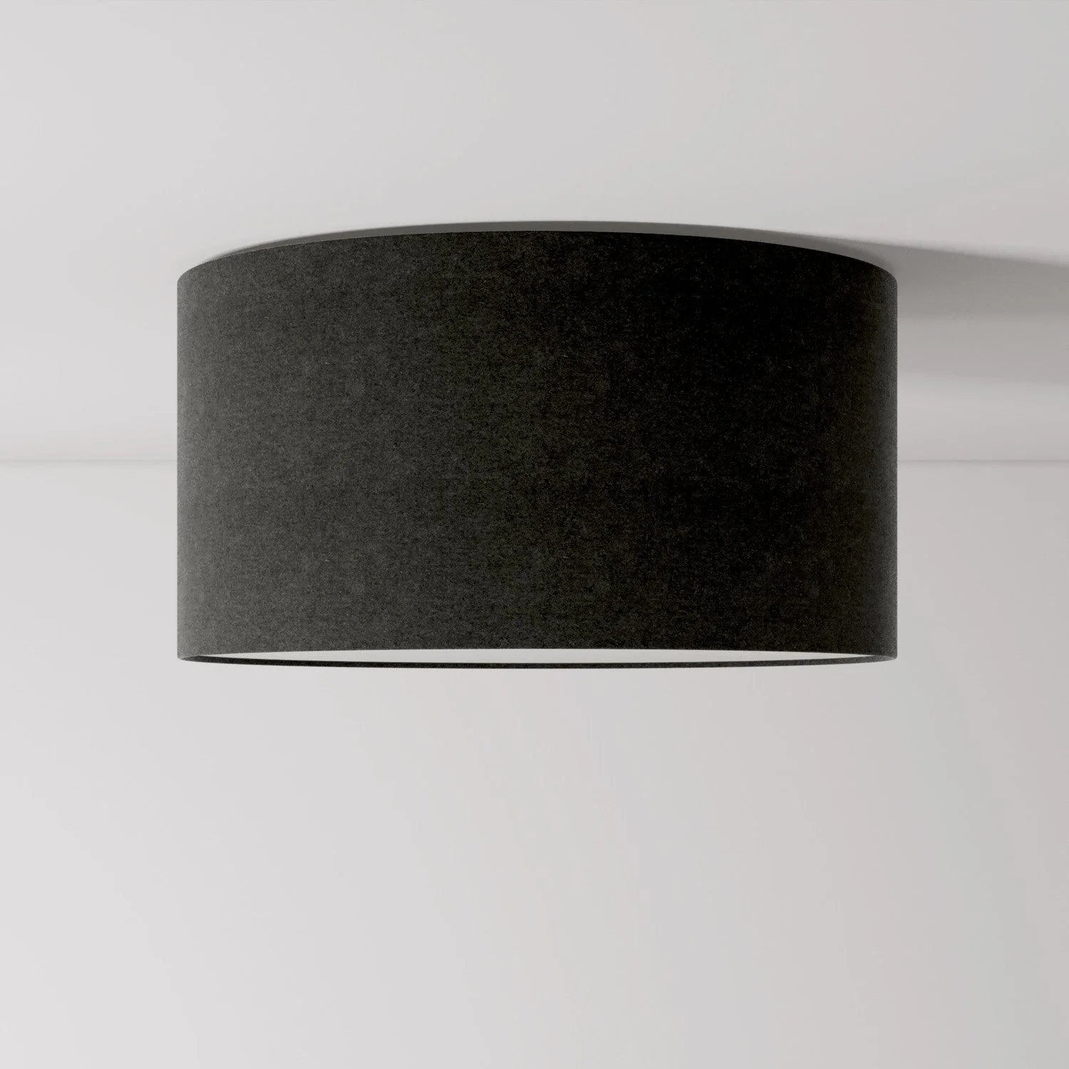 Medium Fabric Ceiling Light - Made in Italy - Dark Gray Wool