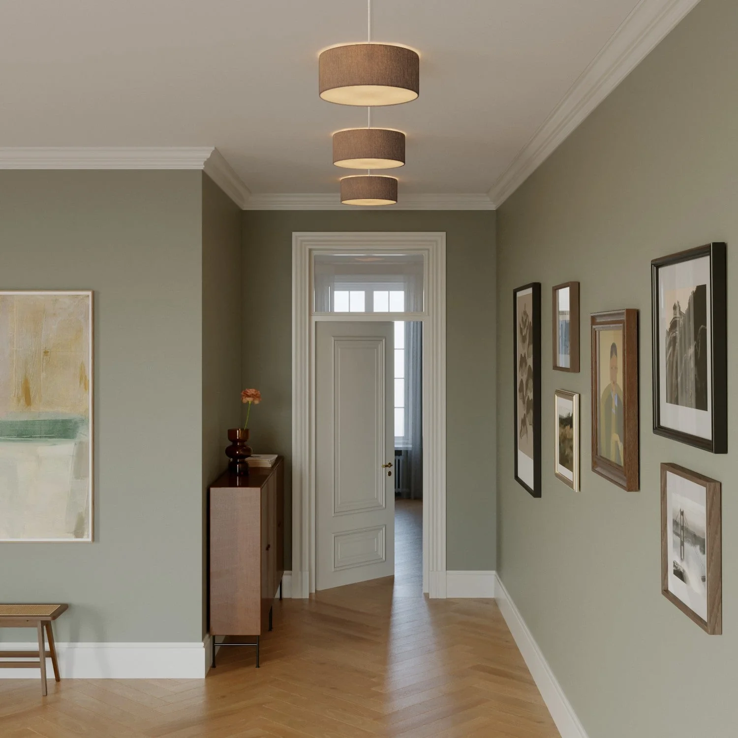 Small Camelot brown fabric ceiling light – Made in Italy - Image 2