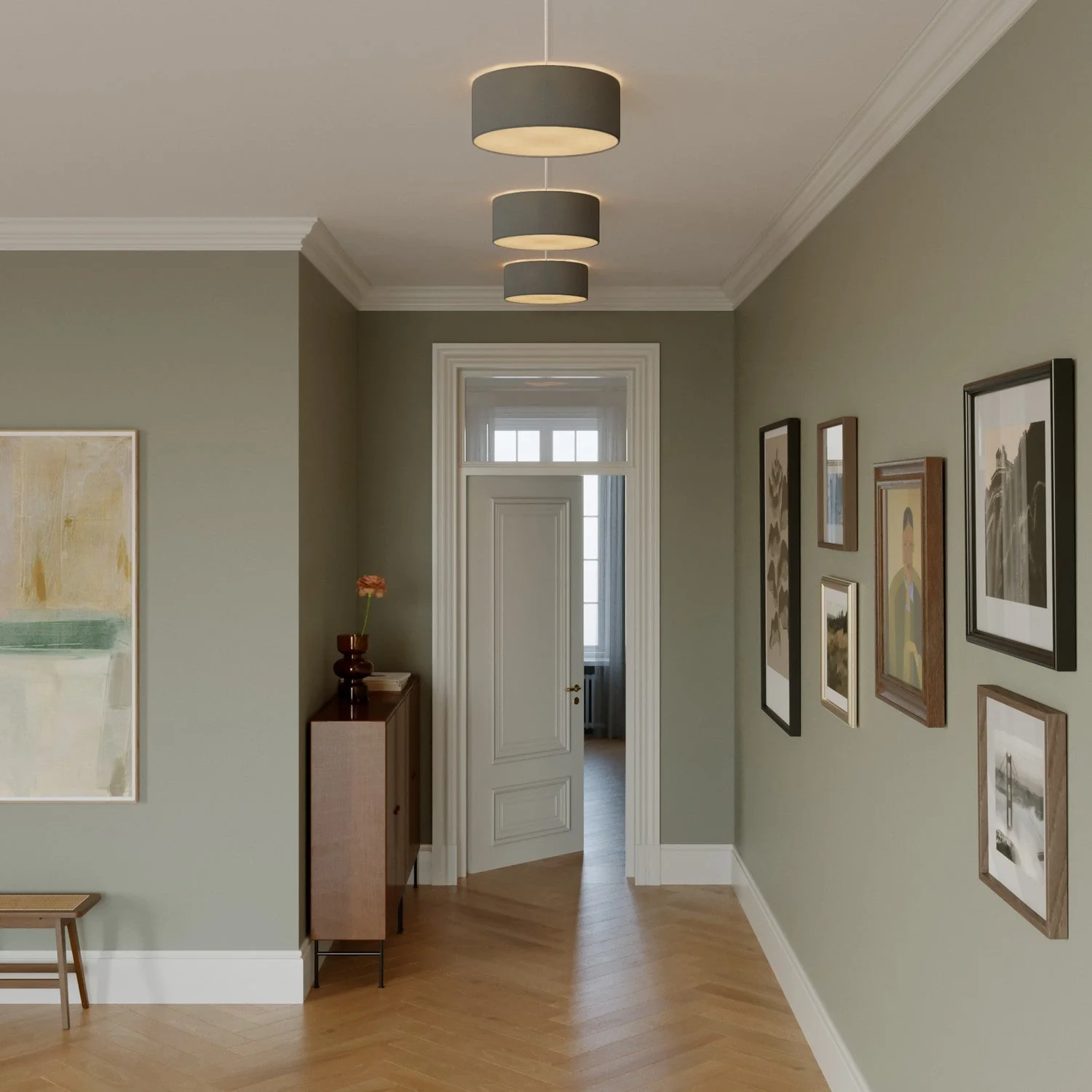 Small fabric ceiling light - Made in Italy - Dark Gray Cotton - Image 2