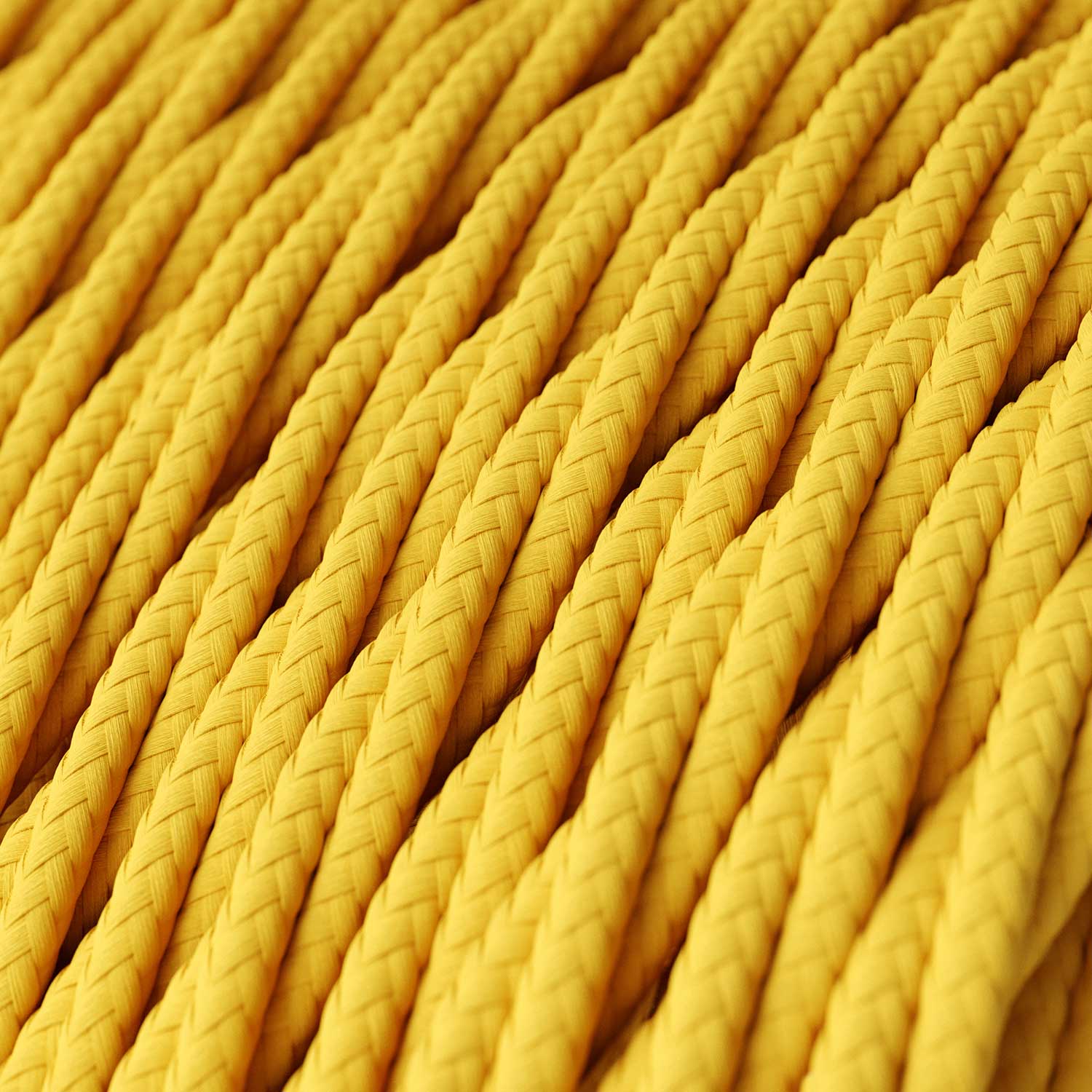 Braided textile electric cable Maize Yellow - The Original Creative Cables, for unique lighting decorations - TM10 - Image 2