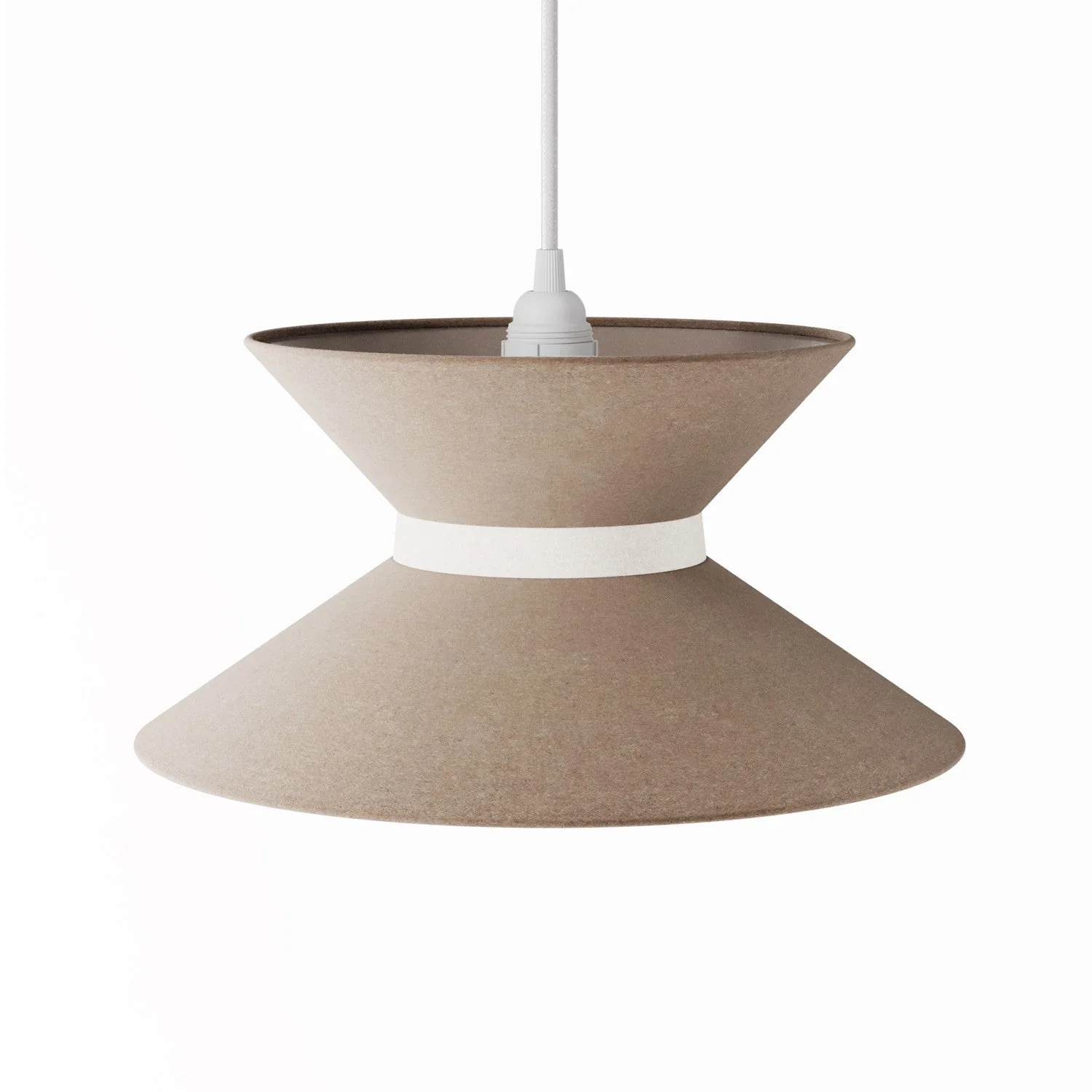 Clessidra fabric lampshade for pendant lamp - Brown Wool - Image 4
