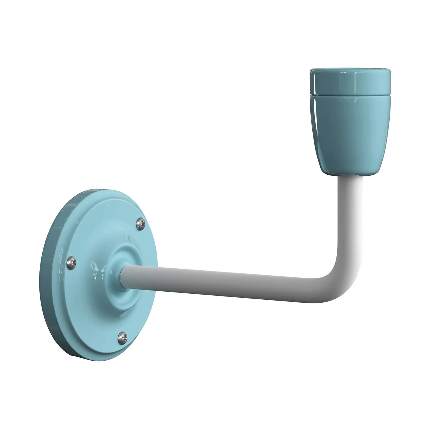 Fermaluce Color, wall lamp in metal and porcelain with curved extension - Light blue - Image 3