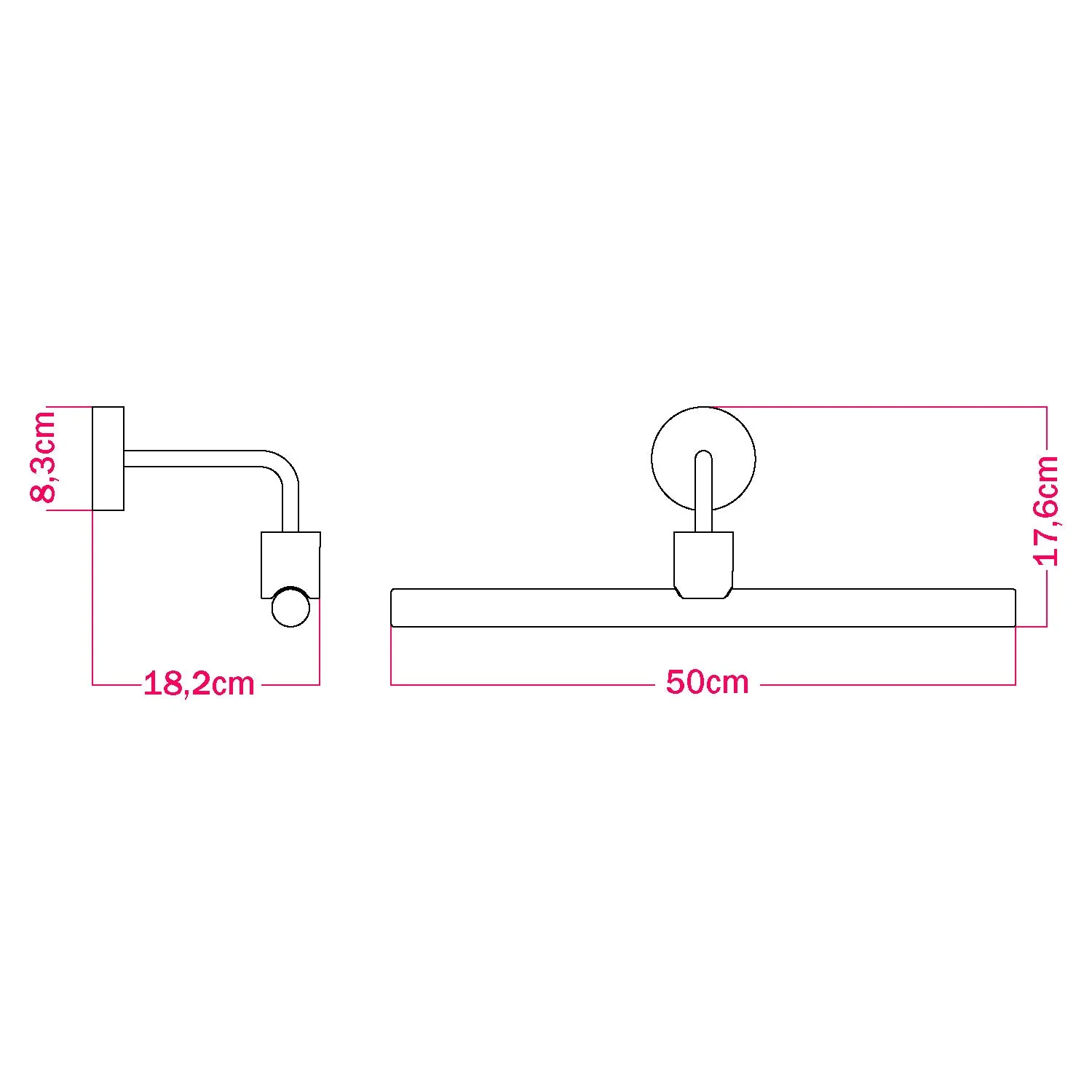 Fermaluce esse14, metal wall lamp with curved extension - White - Image 3