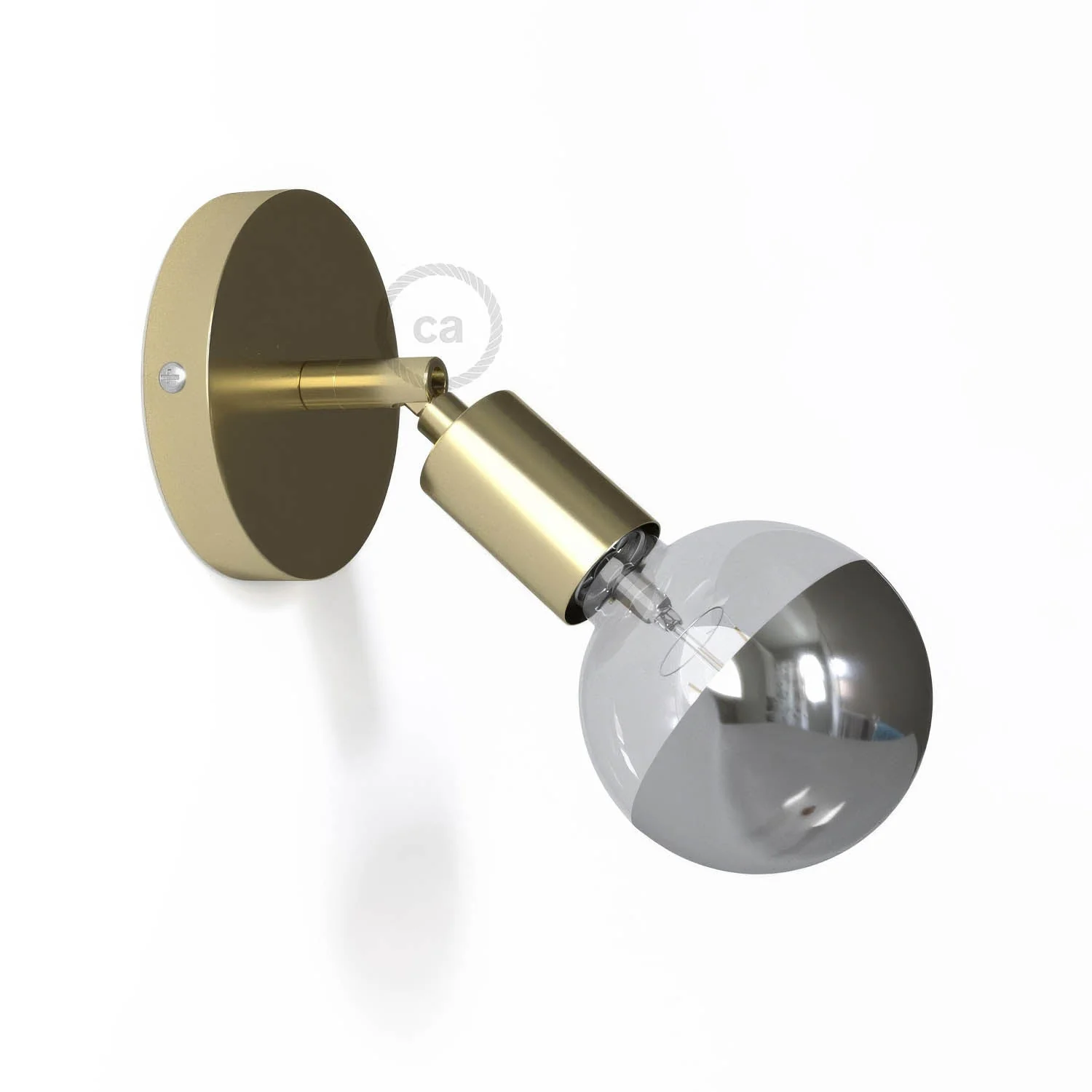 Fermaluce Metal 90°, the adjustable flush-mount wall light – Brass