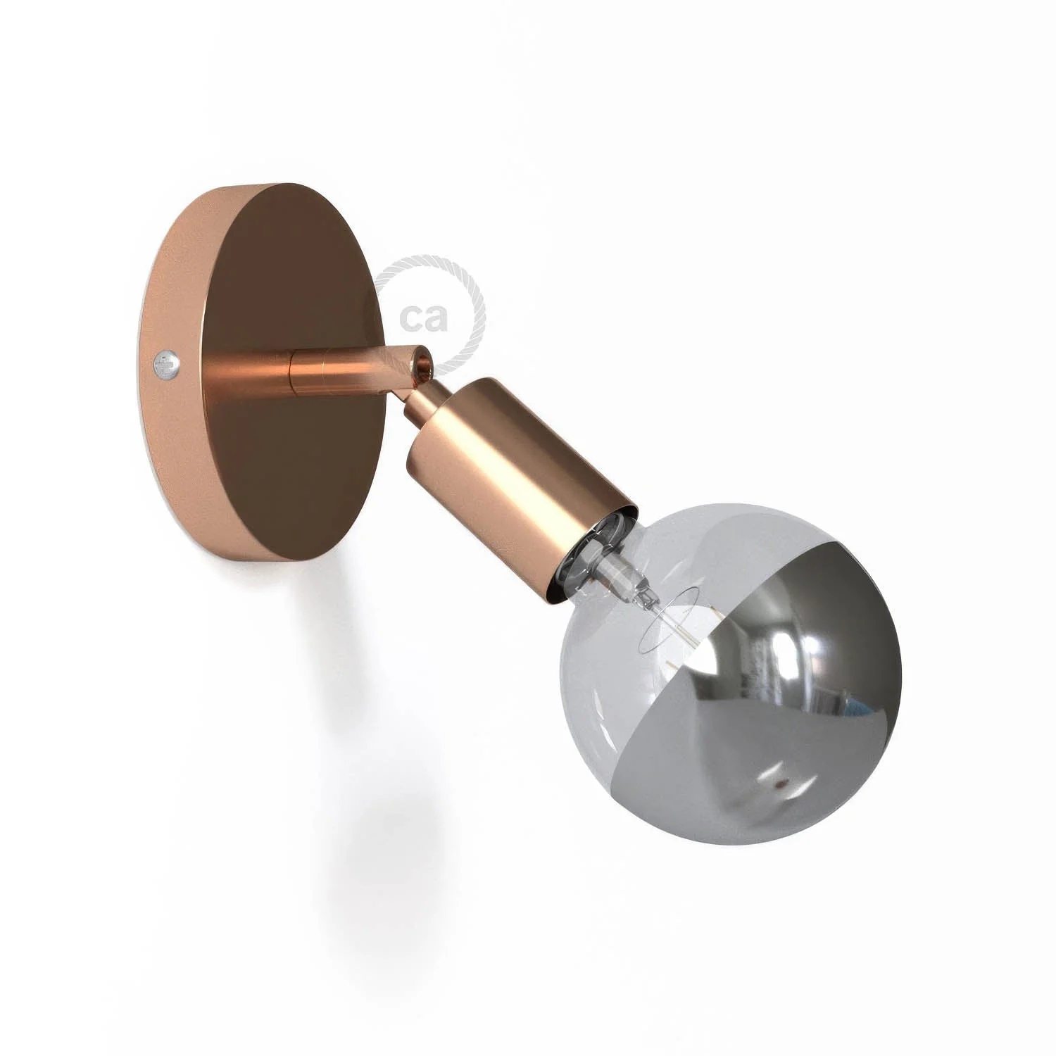 Fermaluce Metal 90°, adjustable flush wall light - Copper
