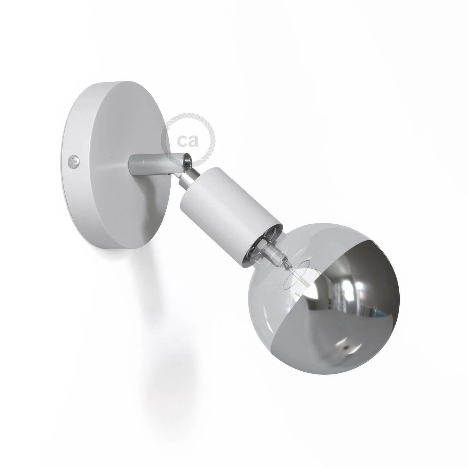 Fermaluce Metal 90°, the adjustable flush wall light - Glossy white