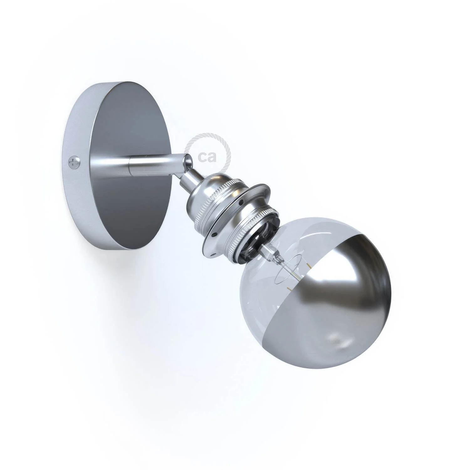 Fermaluce Metal 90° with threaded E27 lamp holder, adjustable metal wall light - Chrome