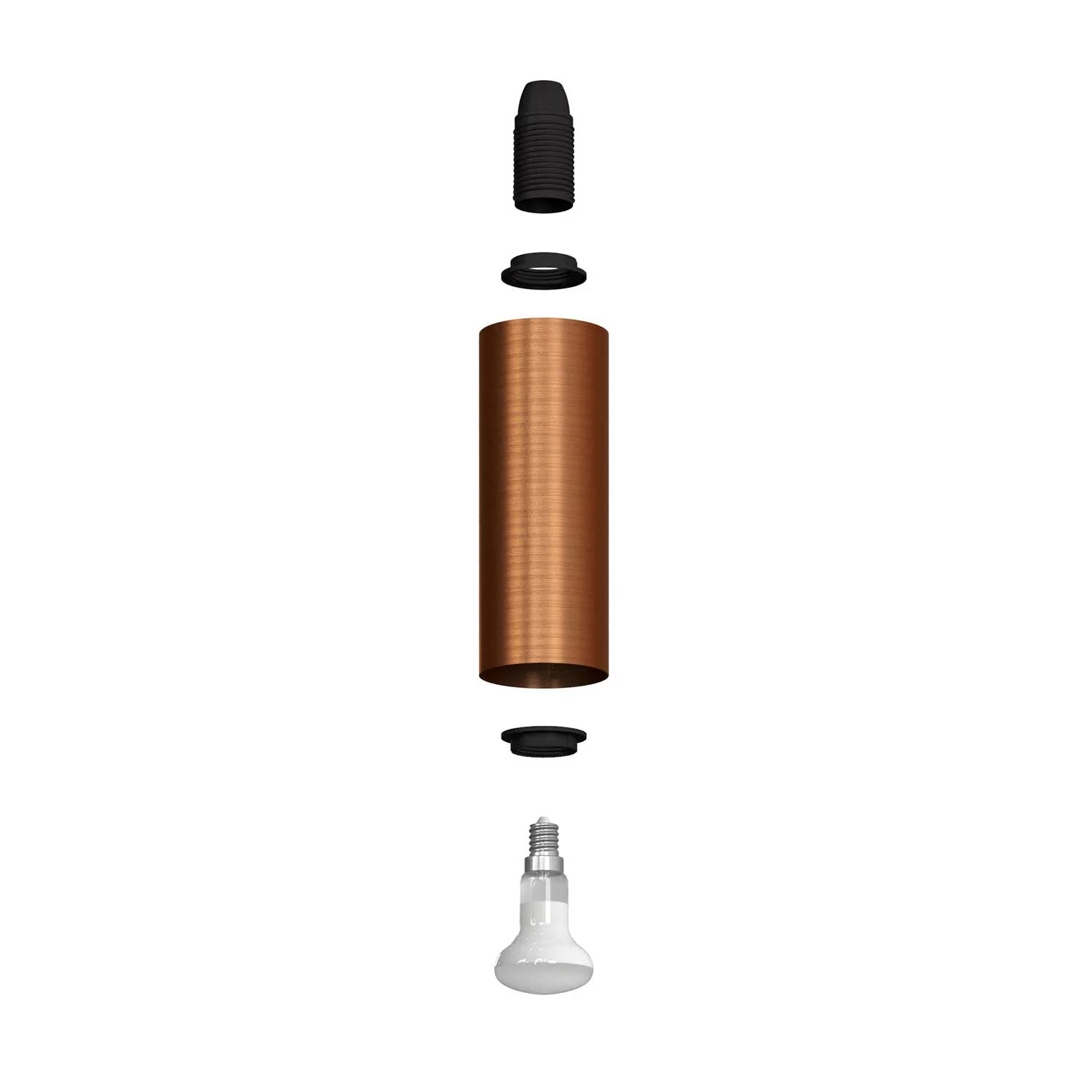 Fermaluce Metal adjustable spotlight in metal with Tub-E14 lampshade, wall lamp - Satin copper - Image 3