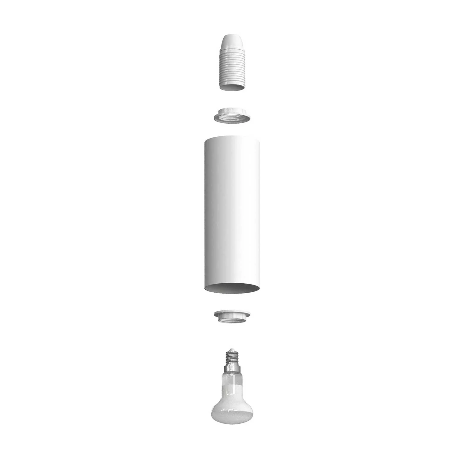 Fermaluce Metal adjustable spotlight in metal with Tub-E14 lampshade, wall lamp - White - Image 3
