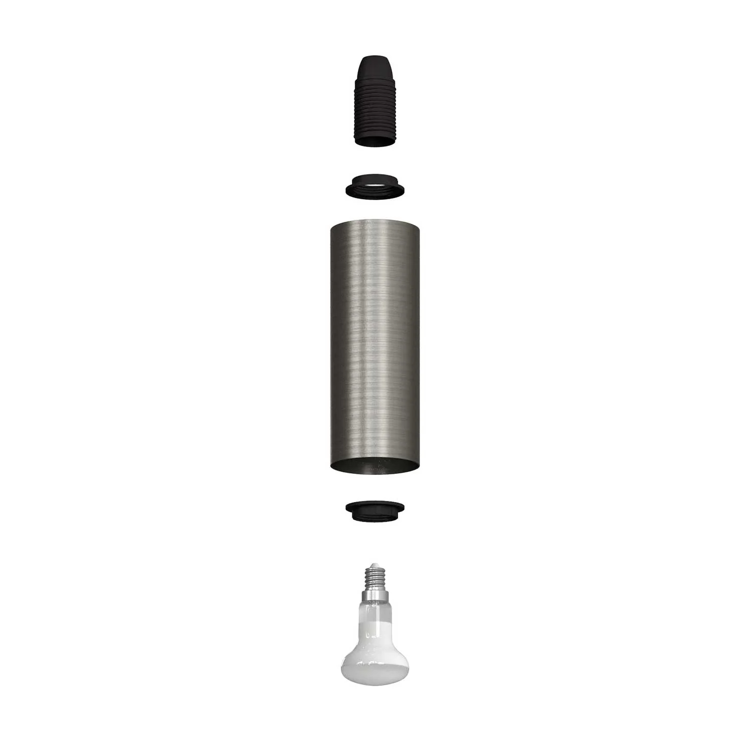 Fermaluce Metal adjustable spotlight in metal with Tub-E14 lampshade, wall lamp - Satin titanium - Image 3