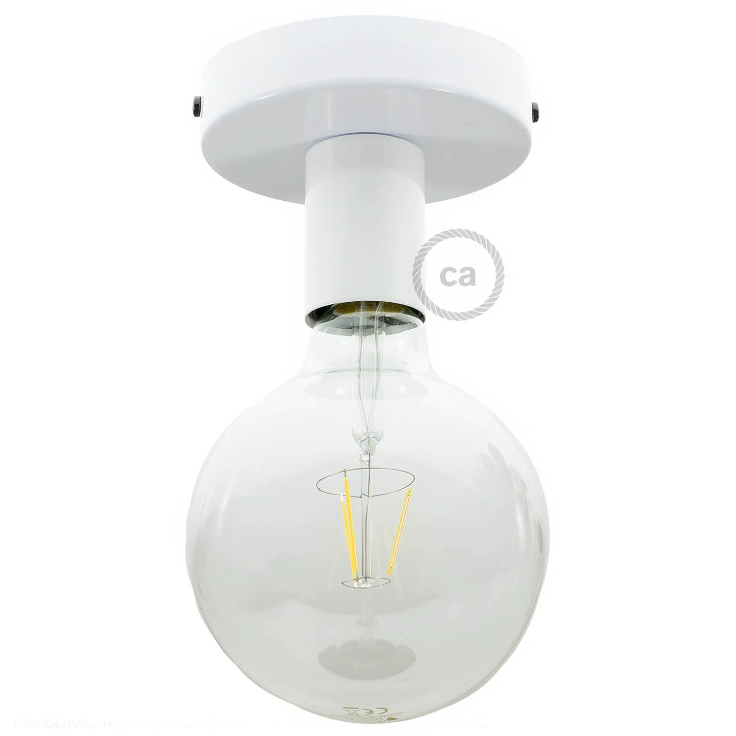 Fermaluce Metal, the metal wall or ceiling light point - Glossy white
