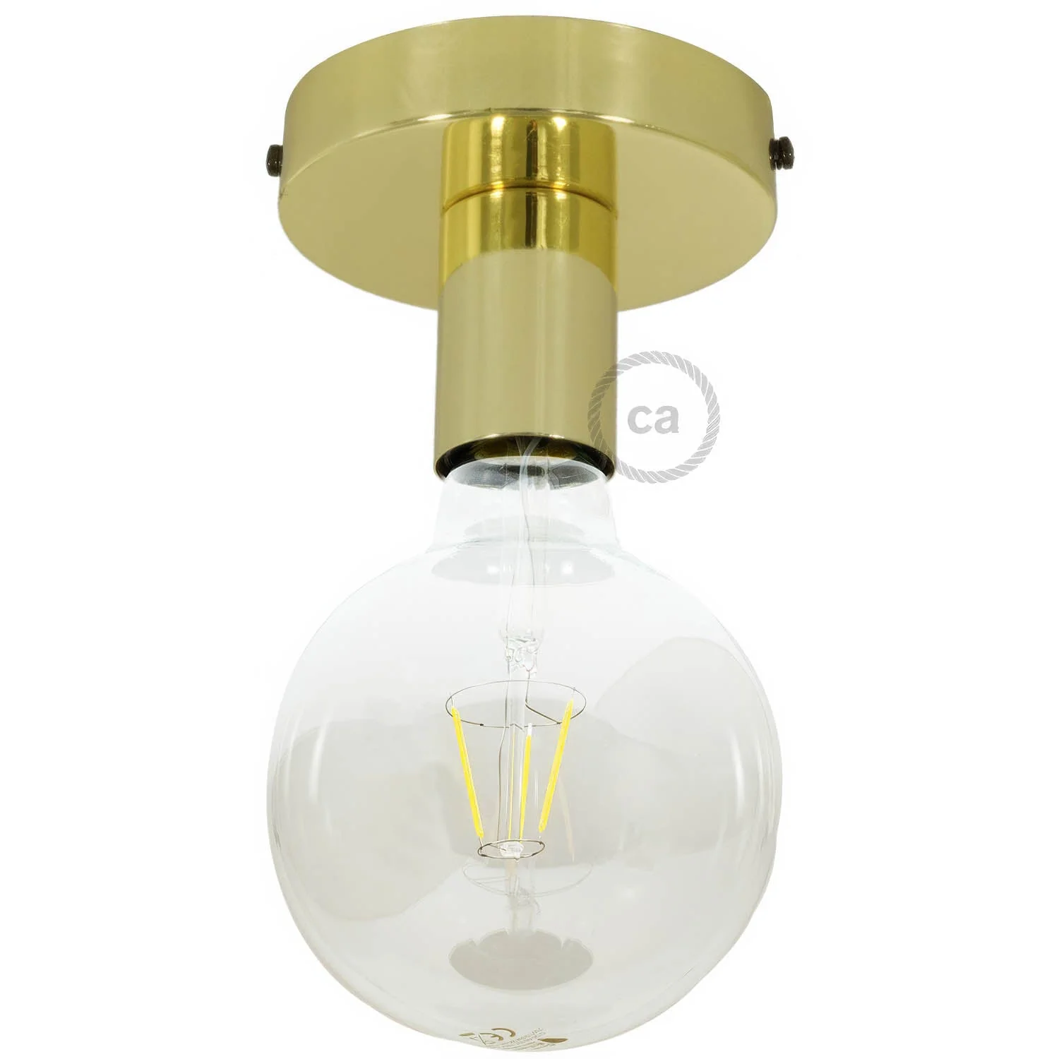 Fermaluce Metal, the metal wall or ceiling light point - Brass