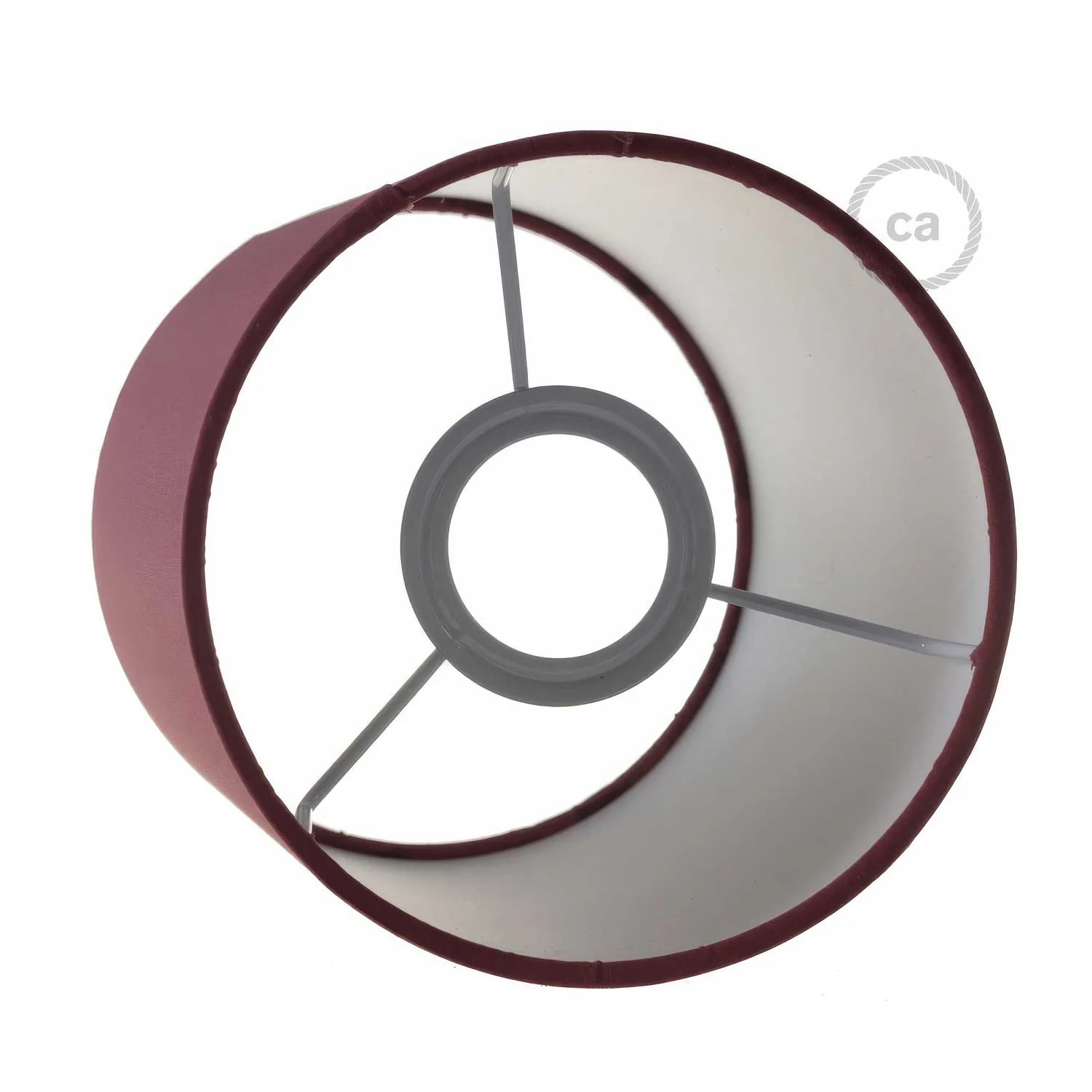 Fermaluce Metal with Cylinder lampshade, wall-mounted lamp - Bordeaux teletta - Image 4