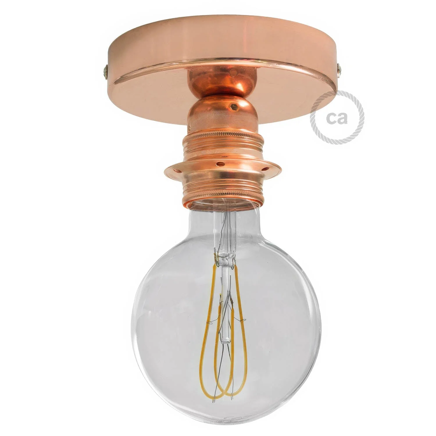 Fermaluce Metal with threaded lamp holder E27, metal light point - Copper