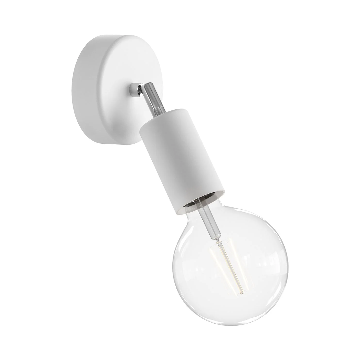 Fermaluce Modulair ELEGANT with adjustable joint, ceiling rose and IP65 waterproof lamp holder – White