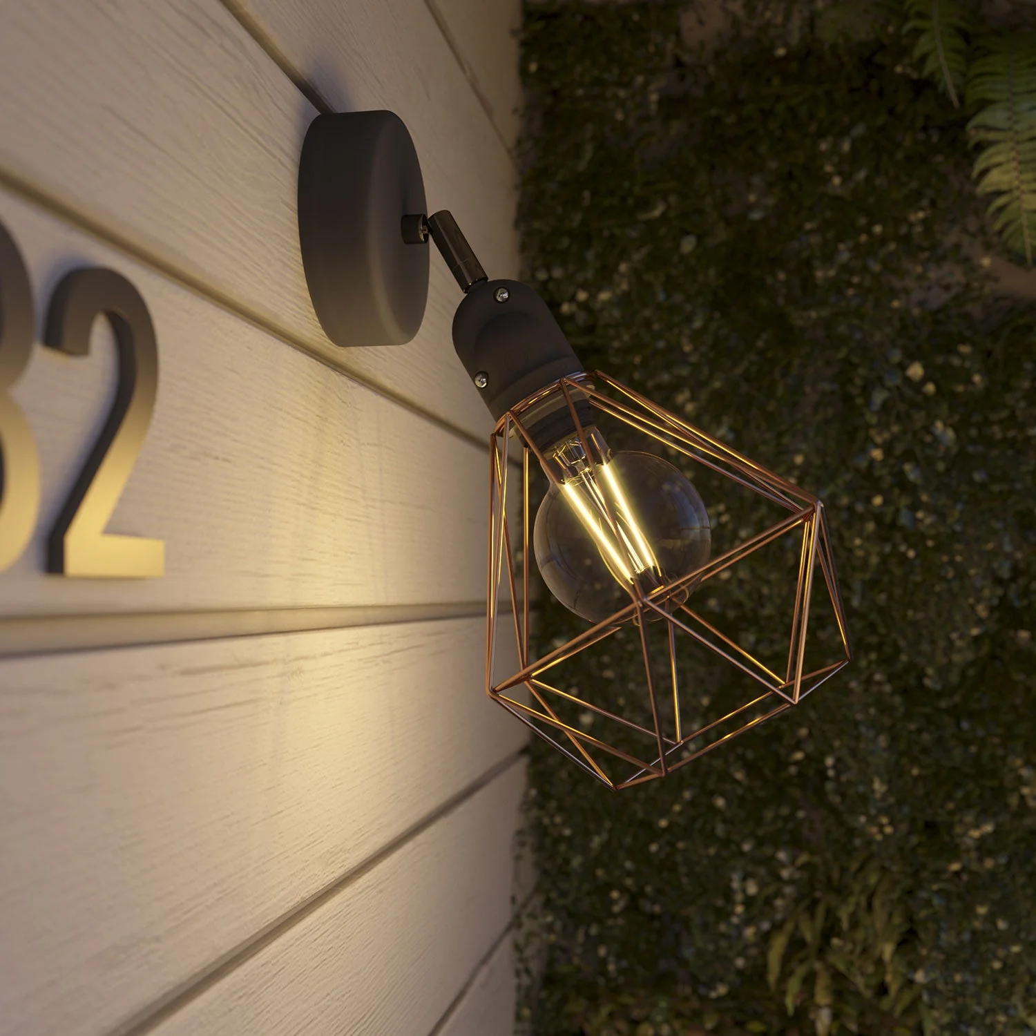 Fermaluce Modulair with adjustable joint, Diamond lampshade and IP65 waterproof lamp holder - Copper - Image 3