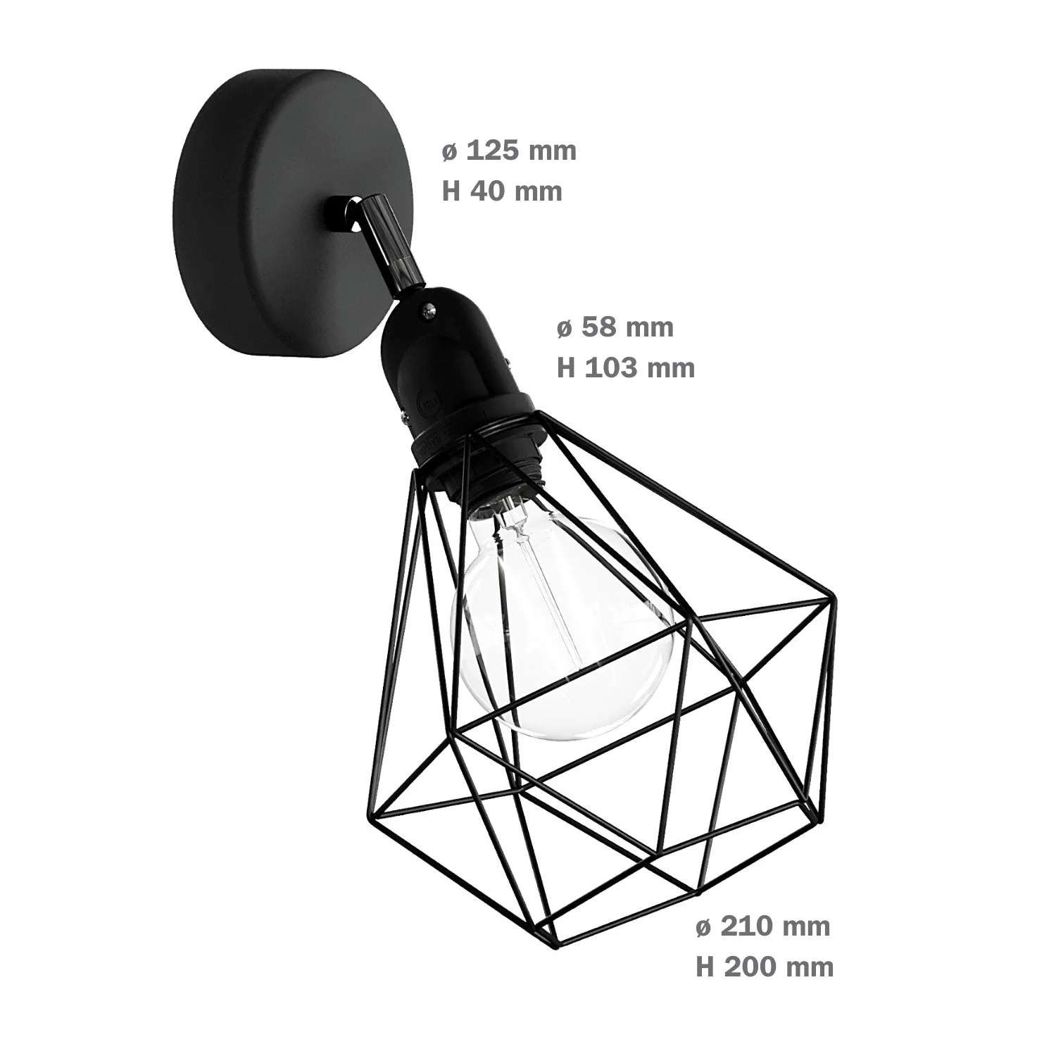 Fermaluce Modulair with adjustable joint, Diamond lampshade and IP65 waterproof lamp holder - Copper - Image 6