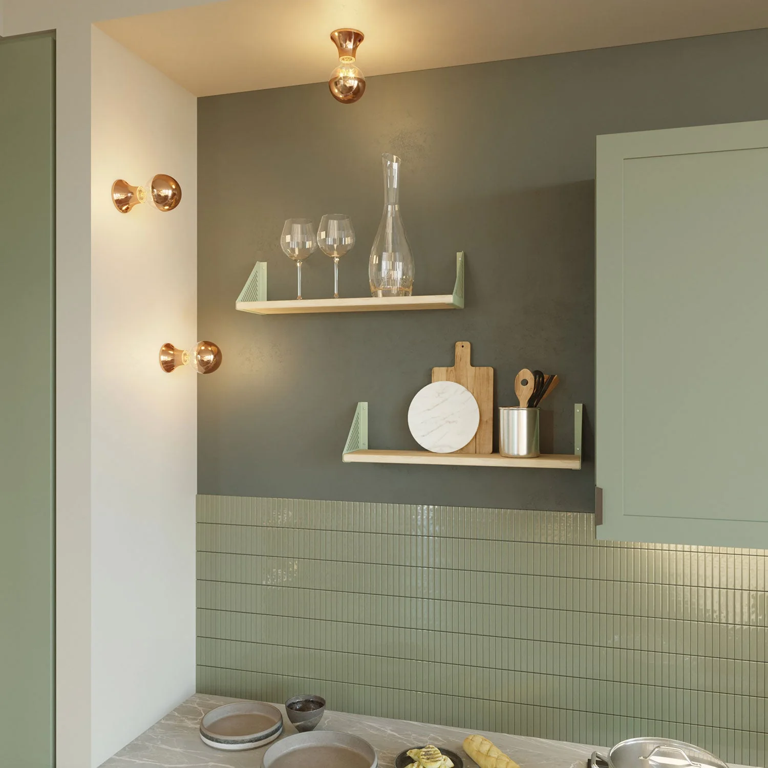 Fermaluce Vintage, metallic wall or ceiling light point - Copper - Image 2