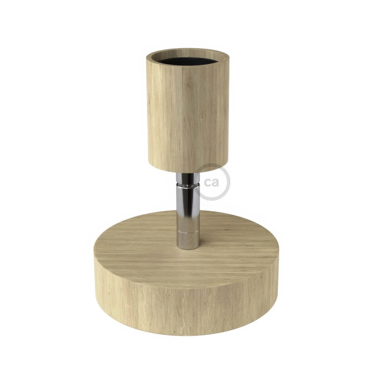 Fermaluce Wood 90°, wall or ceiling light point in natural wood - Neutral - Image 3