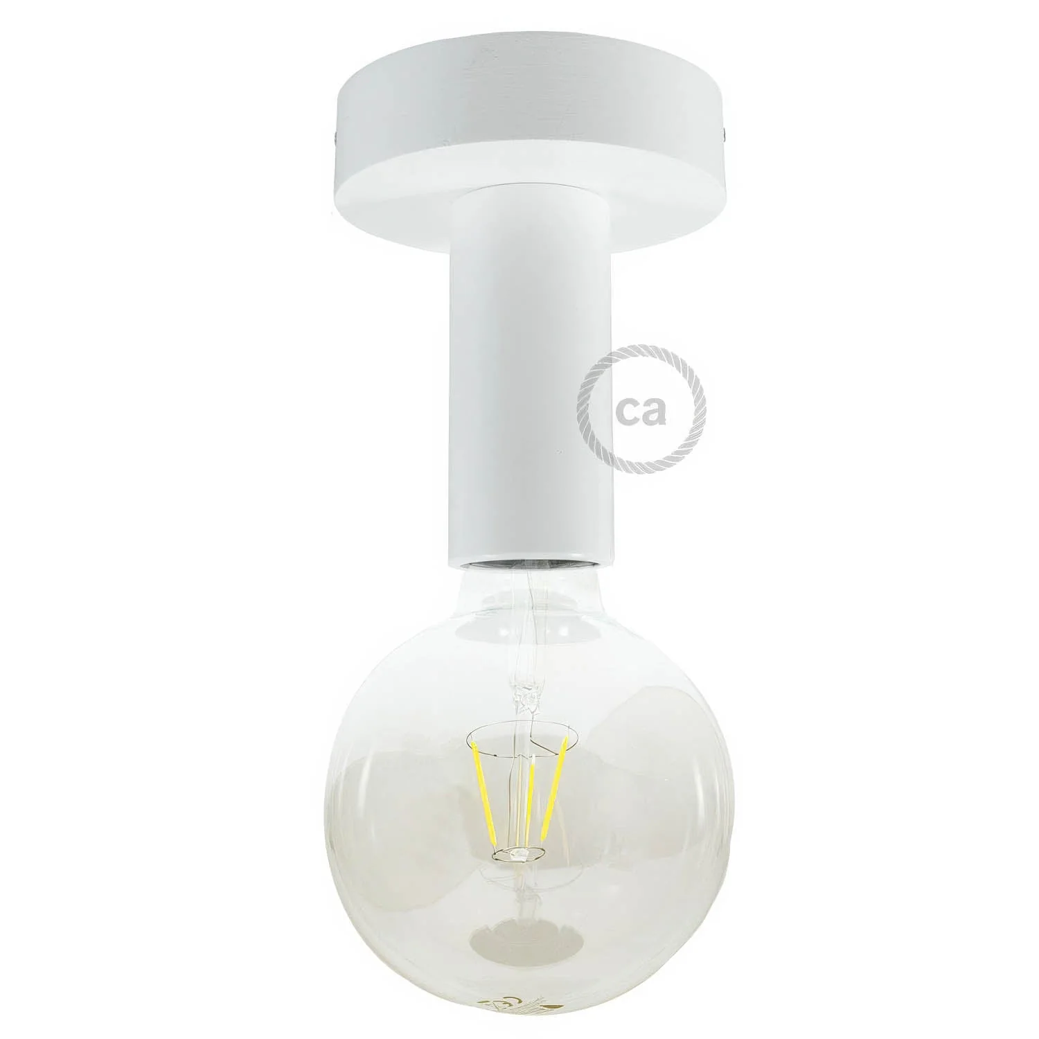 Fermaluce Wood M, the wooden wall or ceiling light point - White