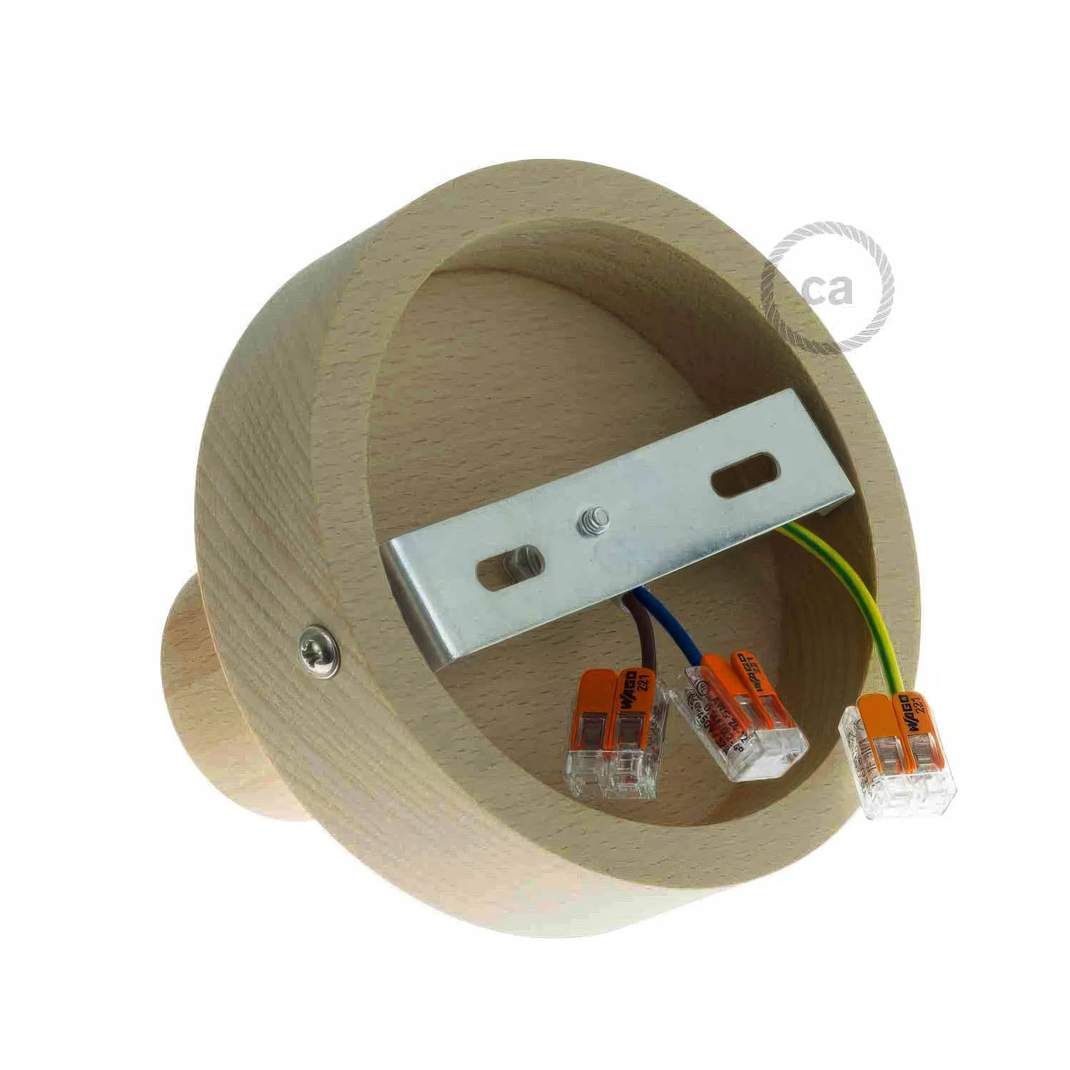 Fermaluce Wood S, wall or ceiling light point in wood β Neutral - Image 3