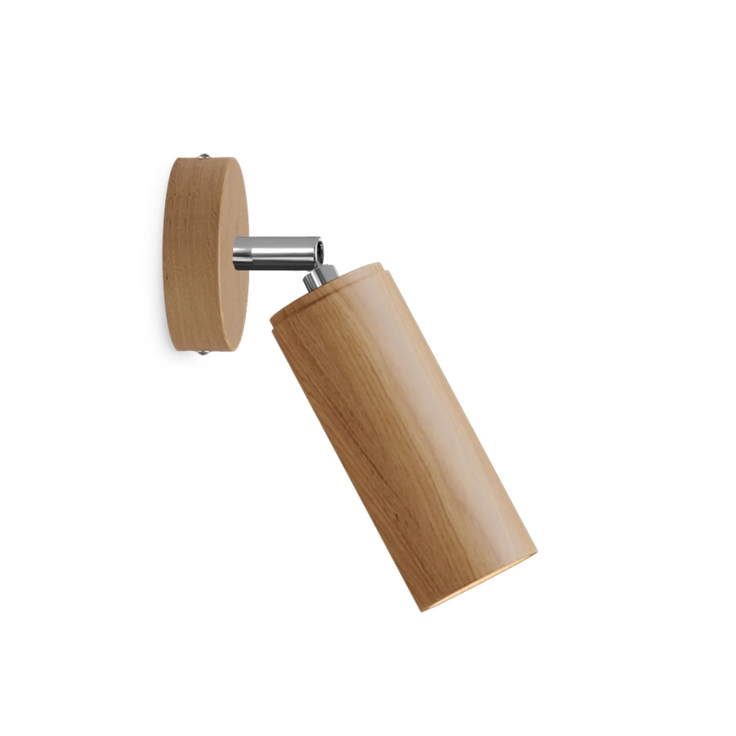 Fermaluce Wood with adjustable wooden spotlight and Tub-E14 lampshade - Neutral