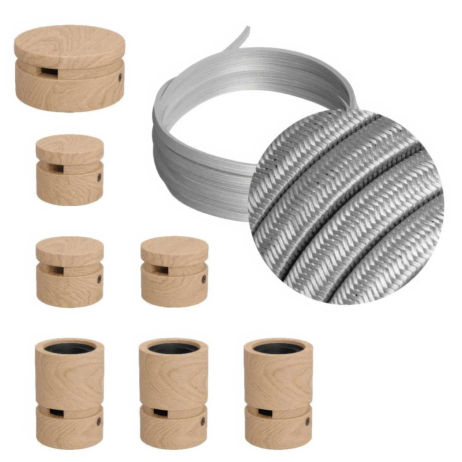 Filé Linear Kit System – with 5 m CM02 cable for string light and 7 wooden components for interiors