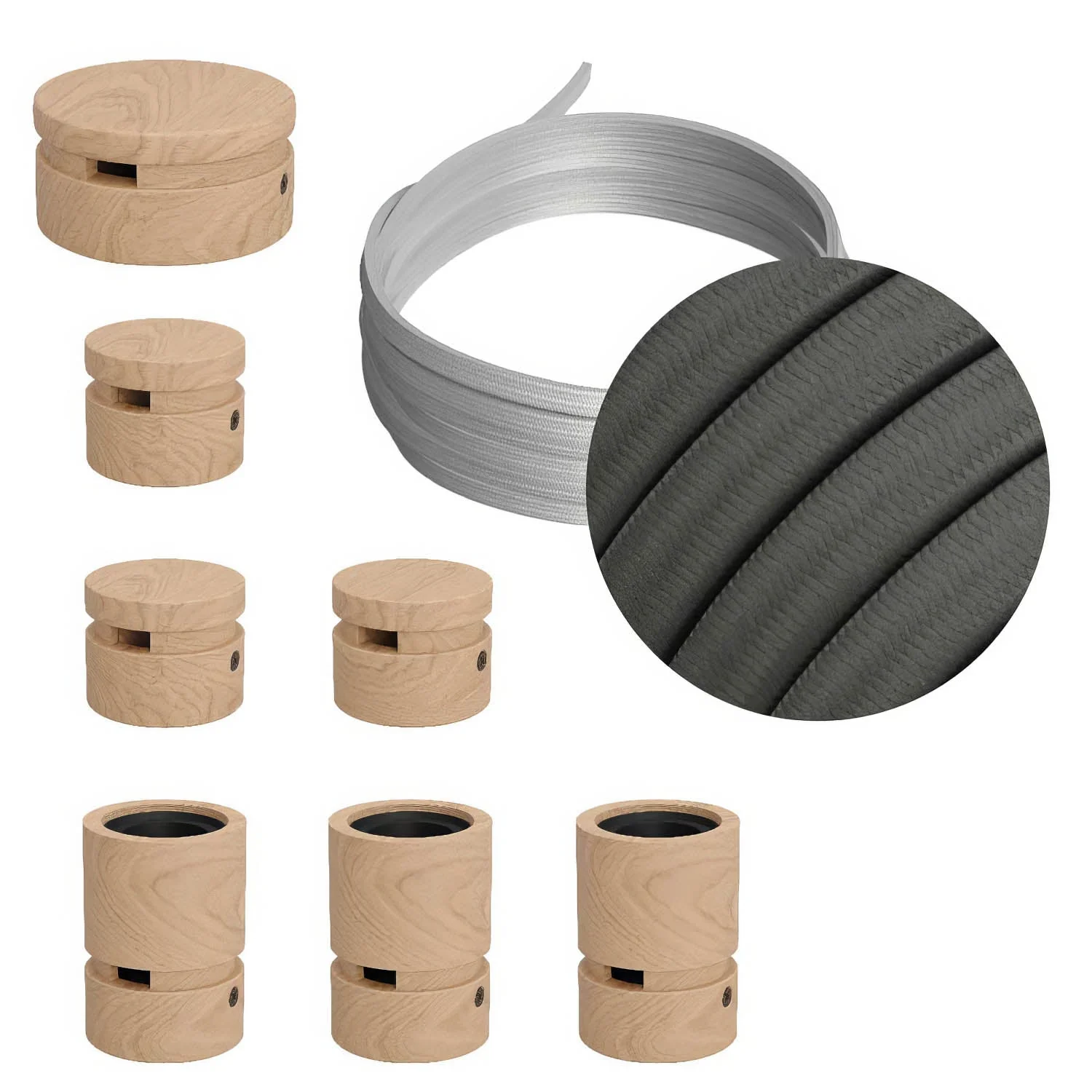Filé Linear System Kit - with 5 m CM03 cable for string light and 7 wooden components for interiors