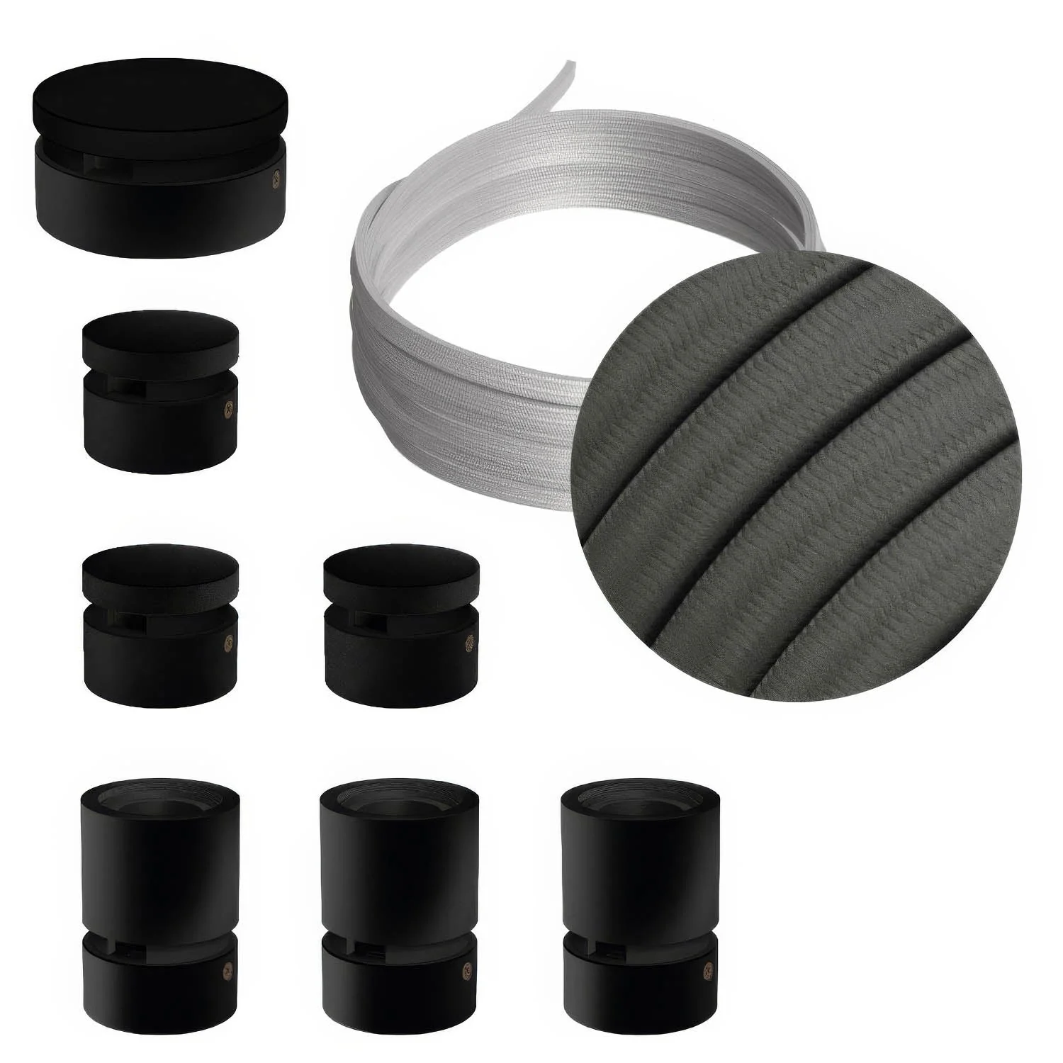 Filé Linear System Kit - with 5 m CM03 cable for string light and 7 black painted wooden components for indoor use