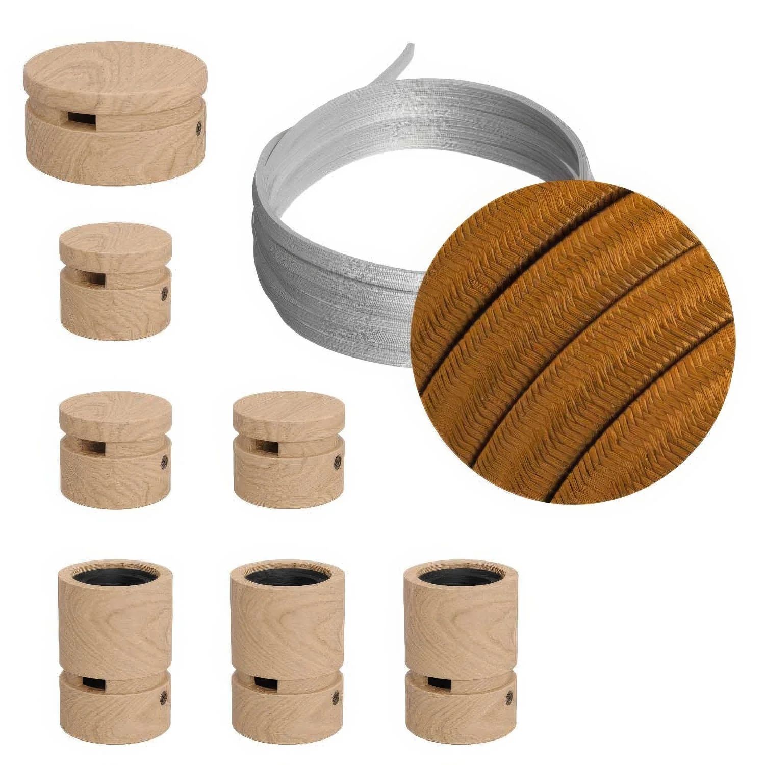 Filé Linear System Kit - with 5 m CM22 cable for string light and 7 wooden components for interiors