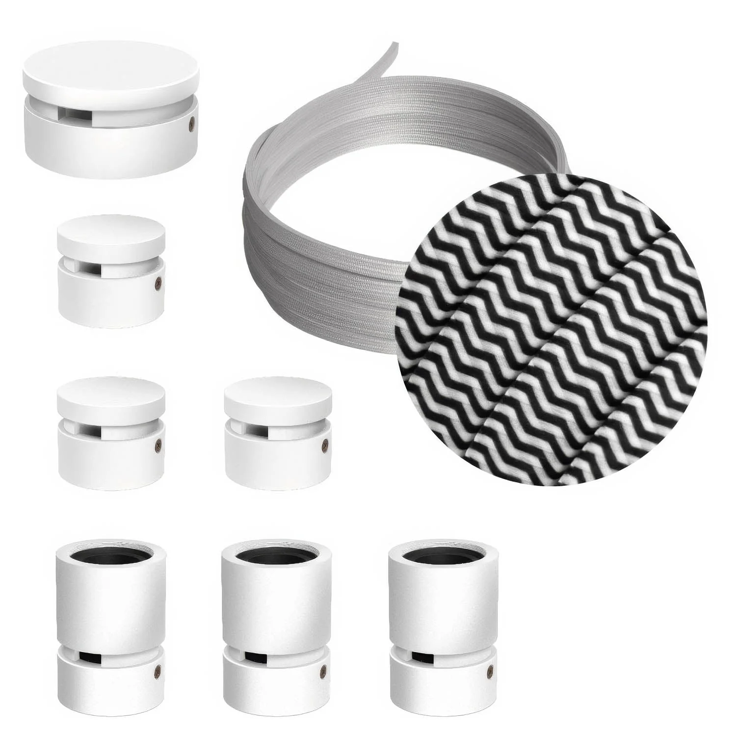Filé Linear System Kit - with 5 m CZ04 cable for string light and 7 white painted wooden components for interiors