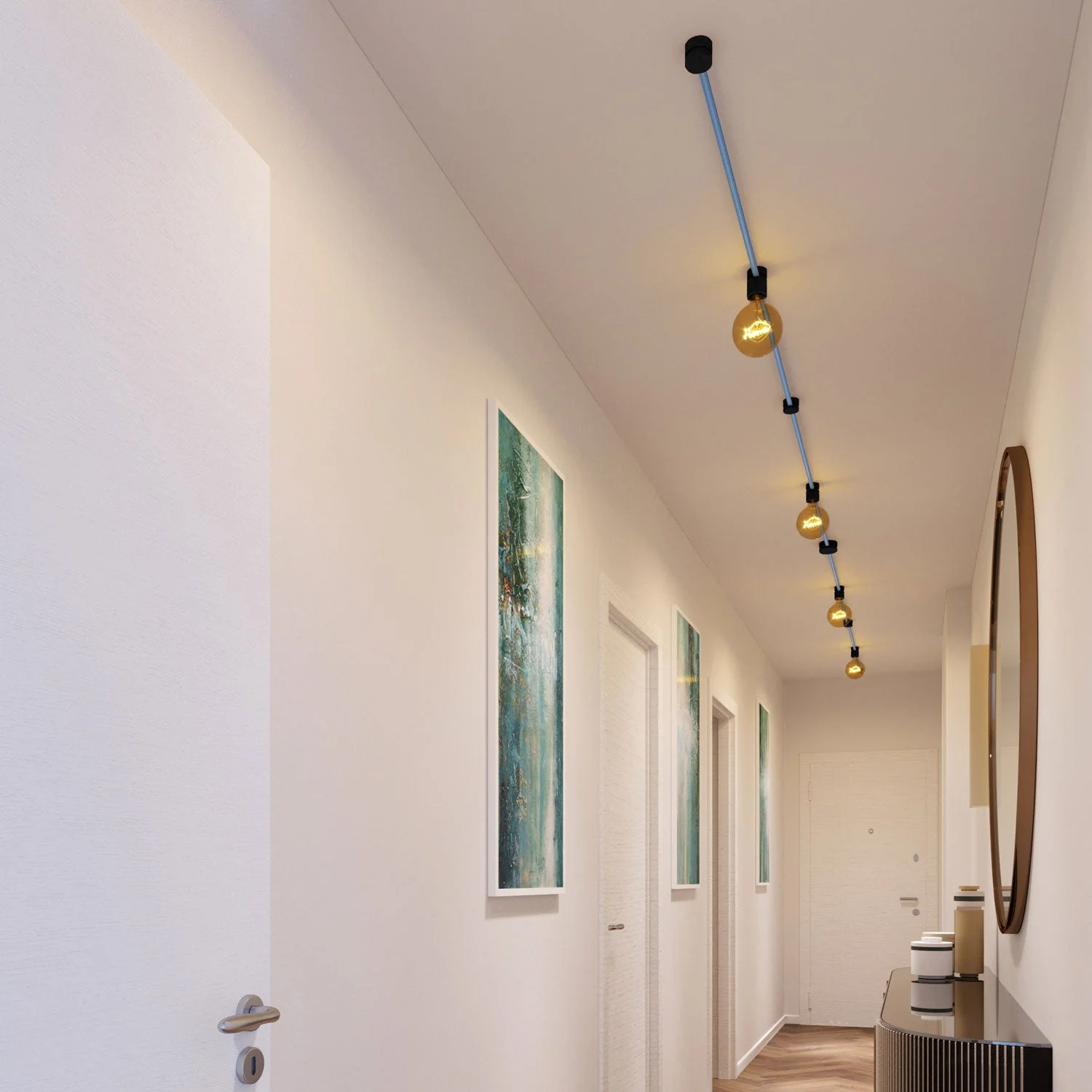 Filé Symmetric Kit System - with 5 m CM17 cable for string light and 9 black painted wooden components for interiors - Image 2
