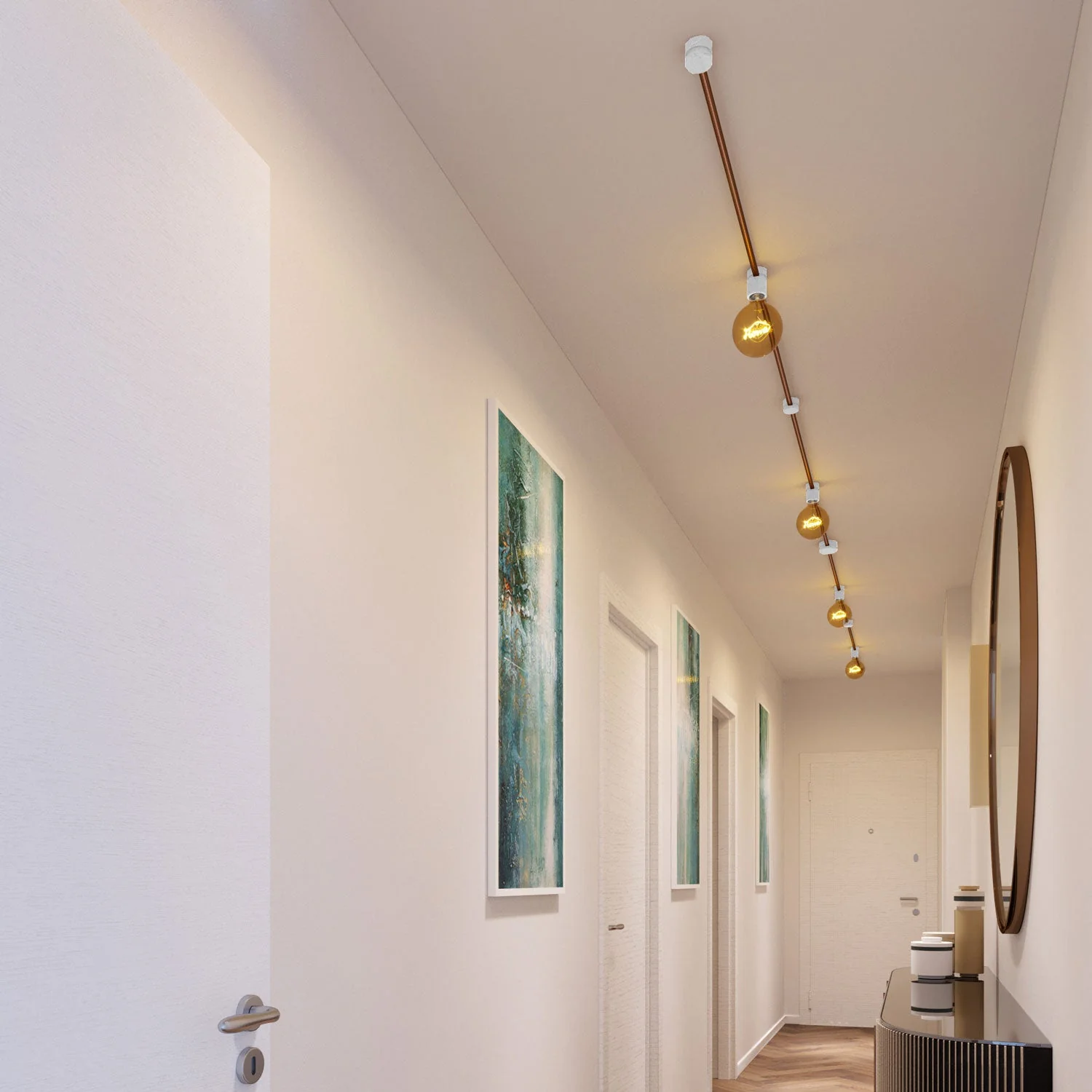 Filé Symmetric System Kit – with 5 m CM22 cable for string light and 9 white painted wooden components for indoor use - Image 2