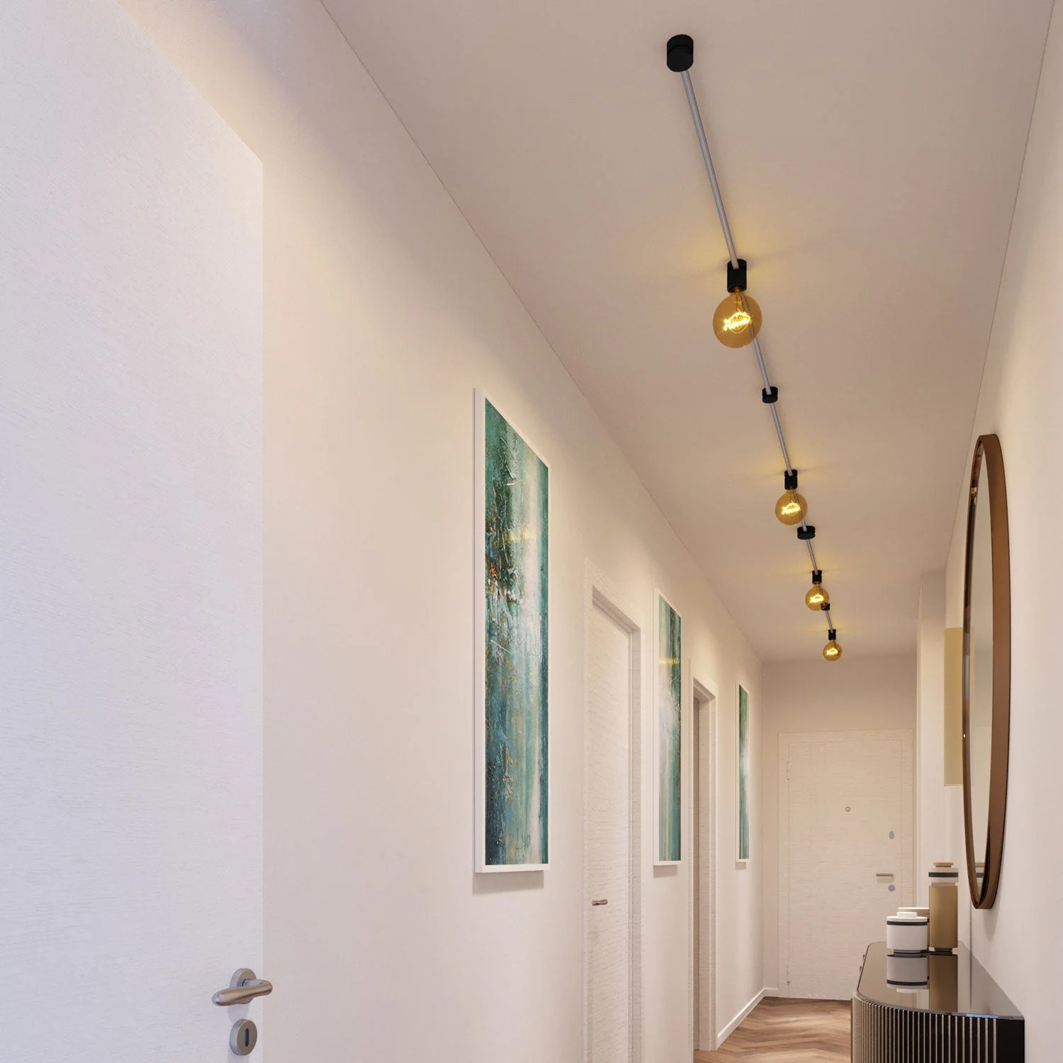 Filé Symmetric Kit System - with 5 m CZ04 cable for string light and 9 black painted wooden components for interiors - Image 2