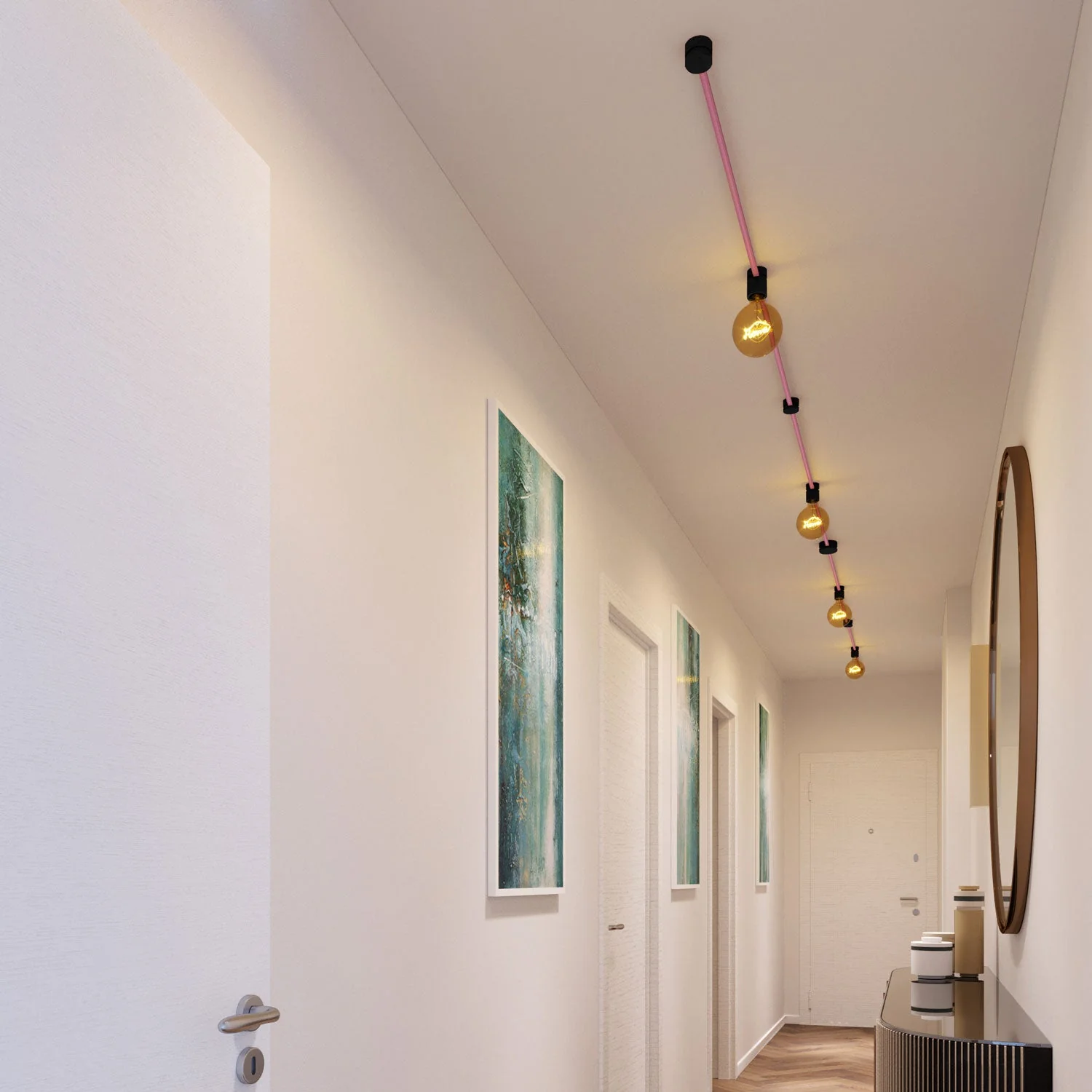 Filé Symmetric Kit System - with 5 m CM16 cable for string light and 9 black-painted wooden components for indoor use - Image 2