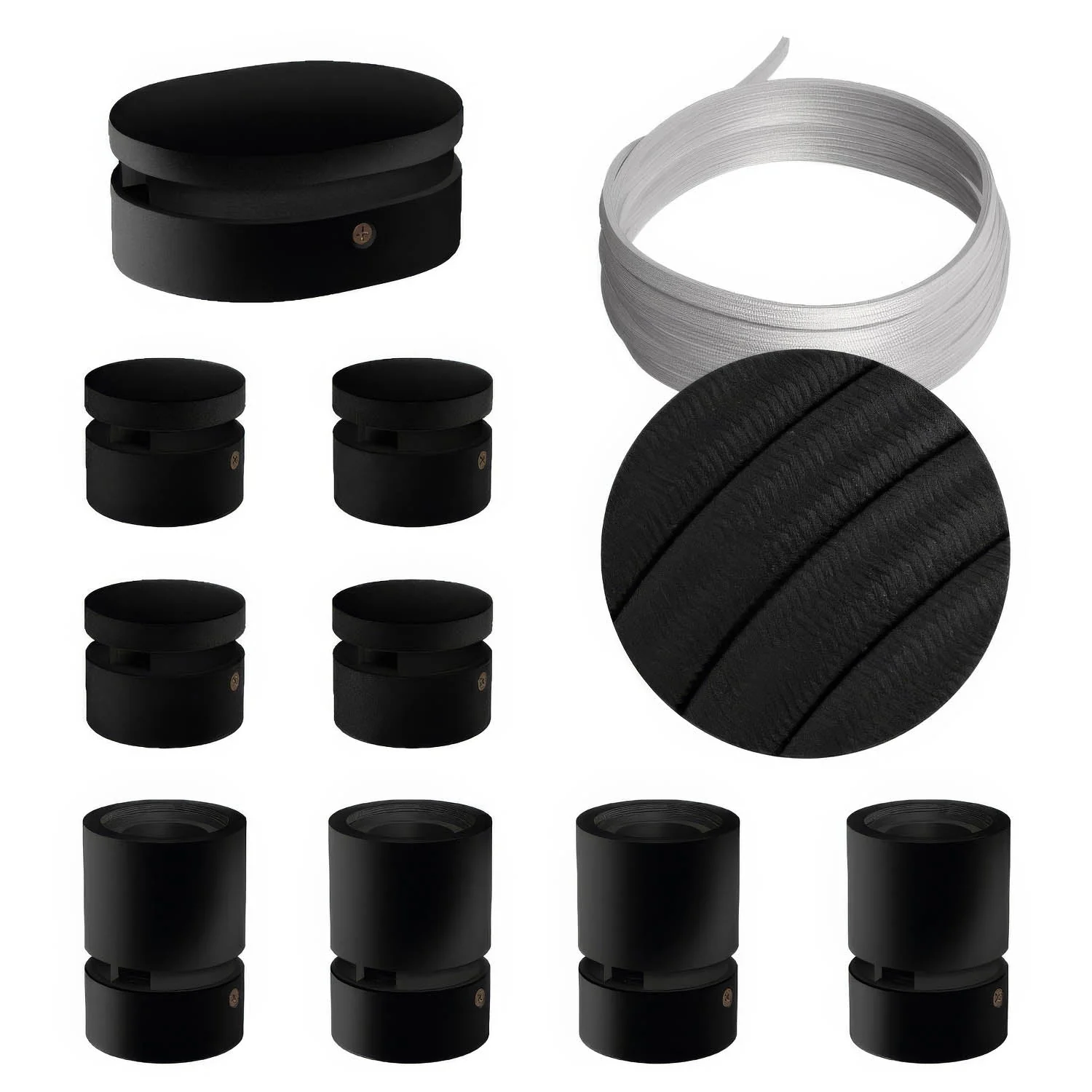 Filé Symmetric Kit system - with 5 m CM04 cable for string light and 9 black painted wooden components for indoor use