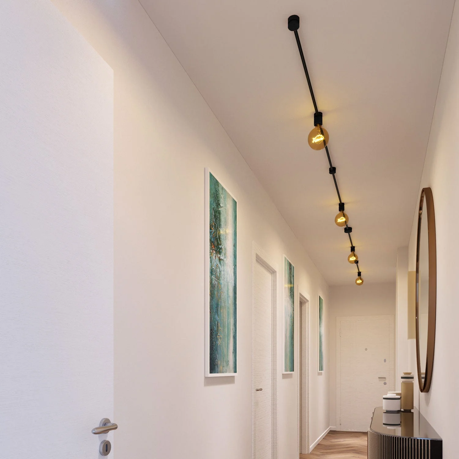 Filé Symmetric Kit system - with 5 m CM04 cable for string light and 9 black painted wooden components for indoor use - Image 2