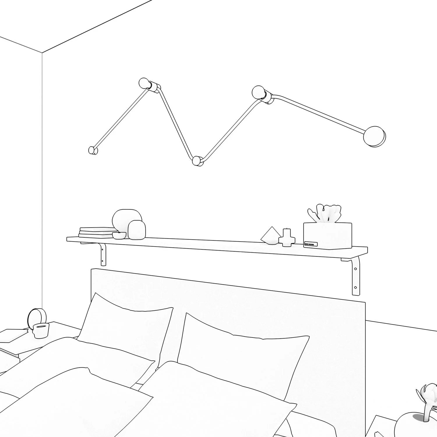 Filé Wiggle Kit System - with 3 m ECC37 string light cable and 5 black painted wooden components for interiors - Image 4