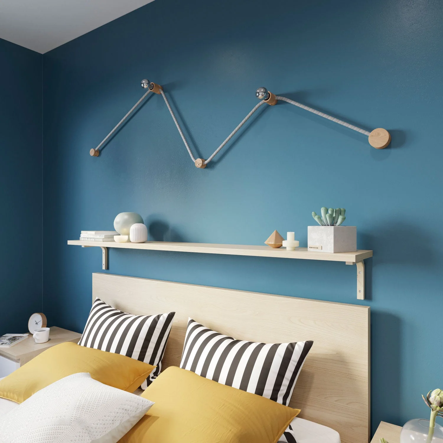 Filé Wiggle Kit system – with 3 m ECC37 cable for string light and 5 wooden components for indoor use - Image 2