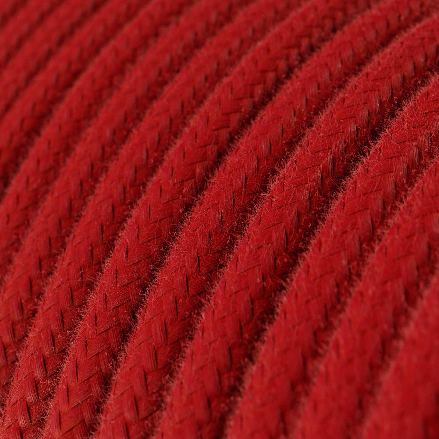 Fire Red fabric cable in cotton - The Original Creative-Cables - RC35 round 2x0.75mm / 3x0.75mm - Image 2