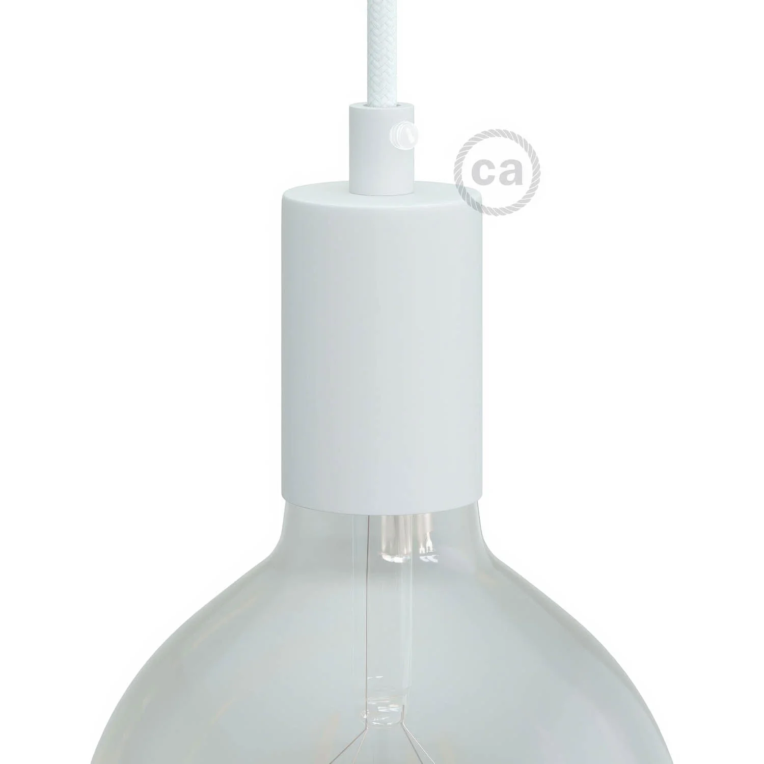 Flat Top Metal UL E26 light bulb socket kit - Matt white - Image 4