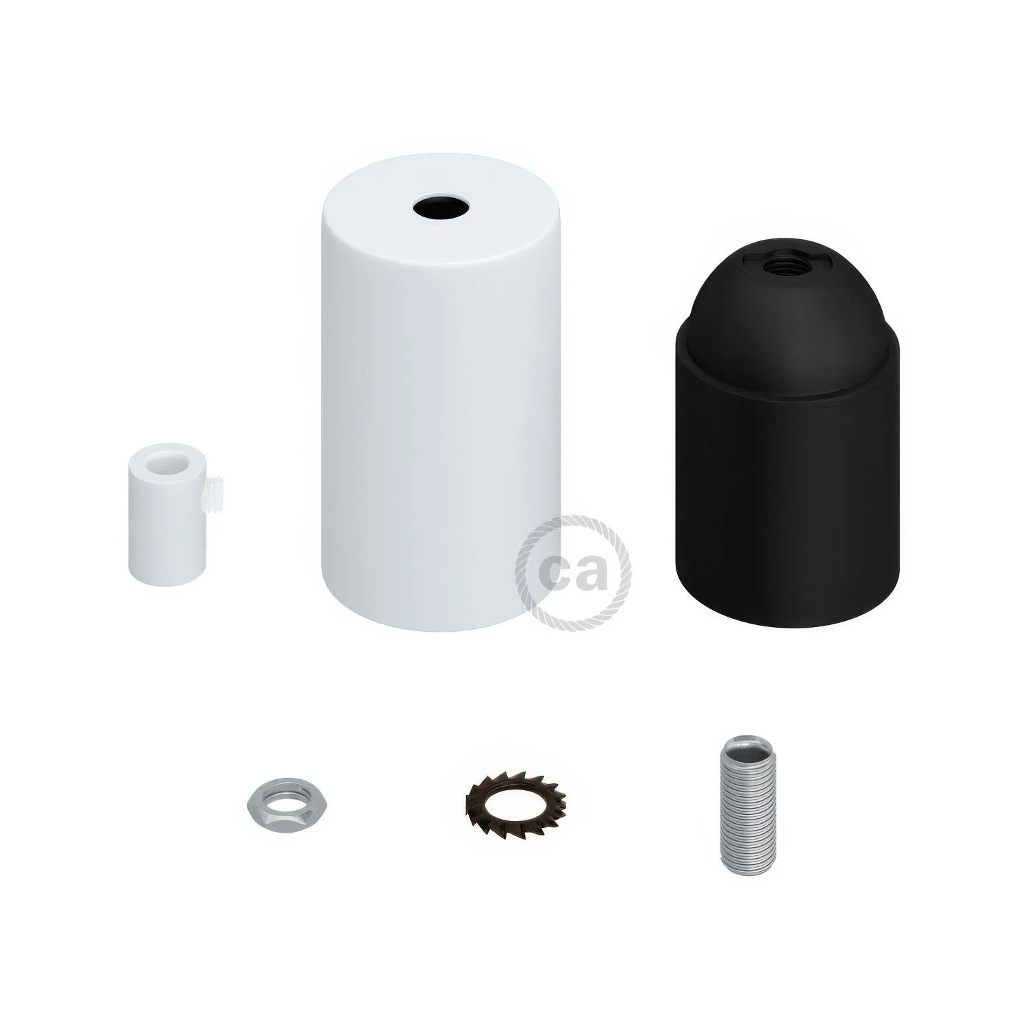 Flat Top Metal UL E26 light bulb socket kit - Matt white - Image 5