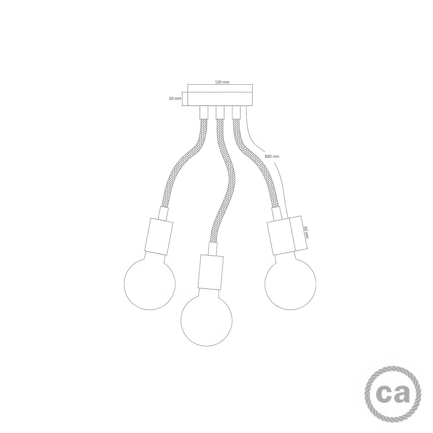Flex 60 wall or ceiling lamp with adjustable diffuse light and LED ST64 light bulb - Satin copper - Image 4
