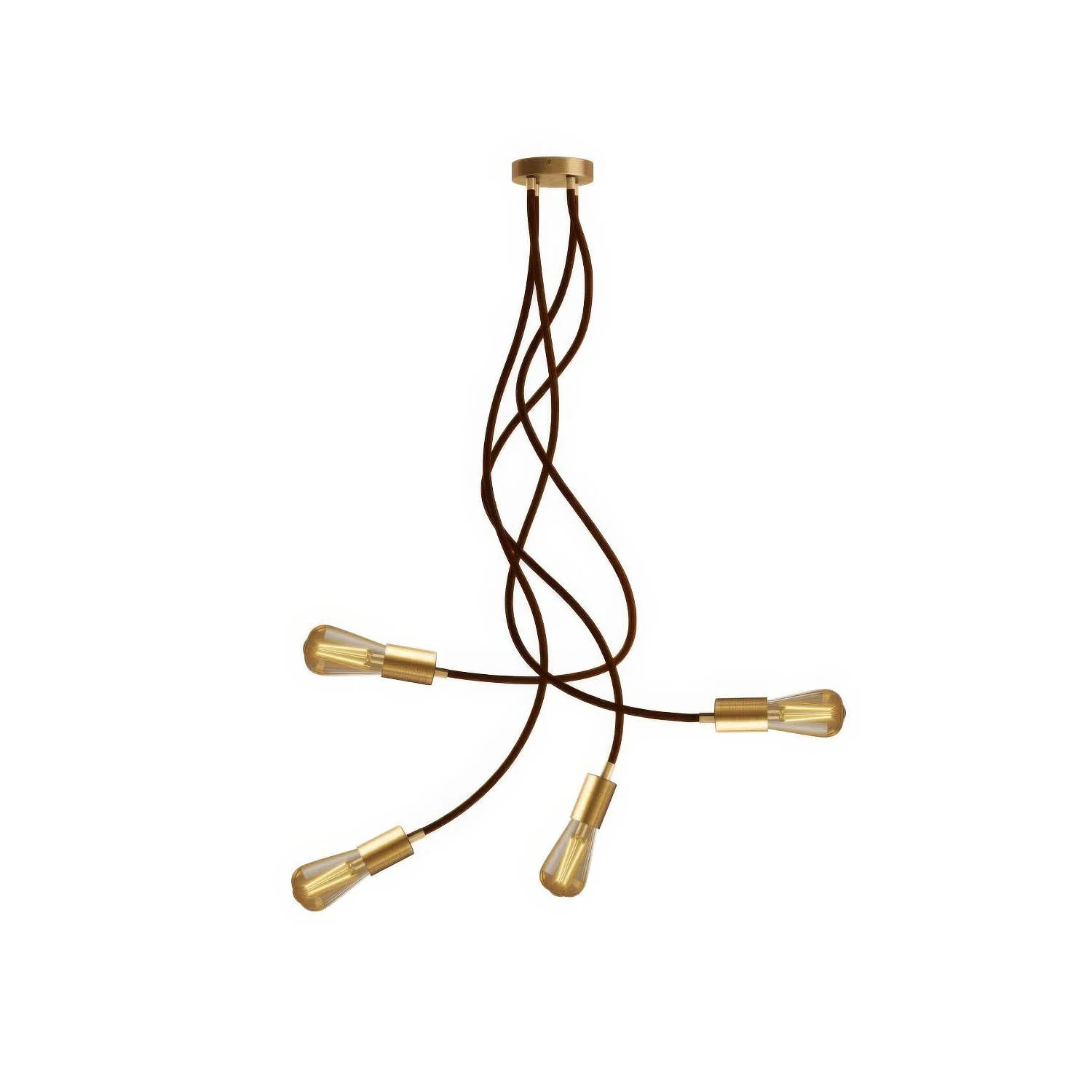 Flex 90 adjustable ceiling light with diffused light and LED ST64 light bulb – Satin bronze