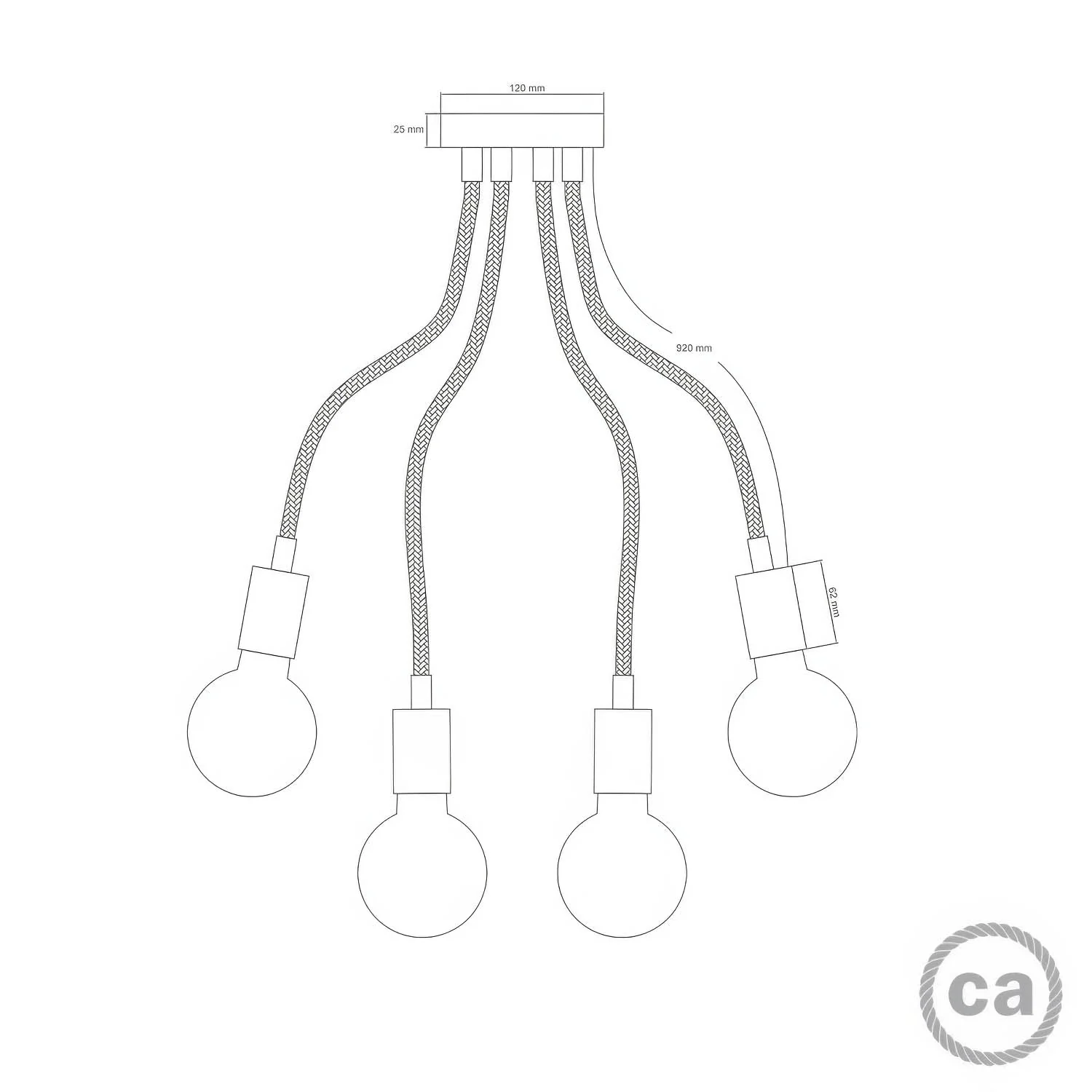 Flex 90 adjustable ceiling light with diffused light and LED ST64 light bulb – Satin bronze - Image 4
