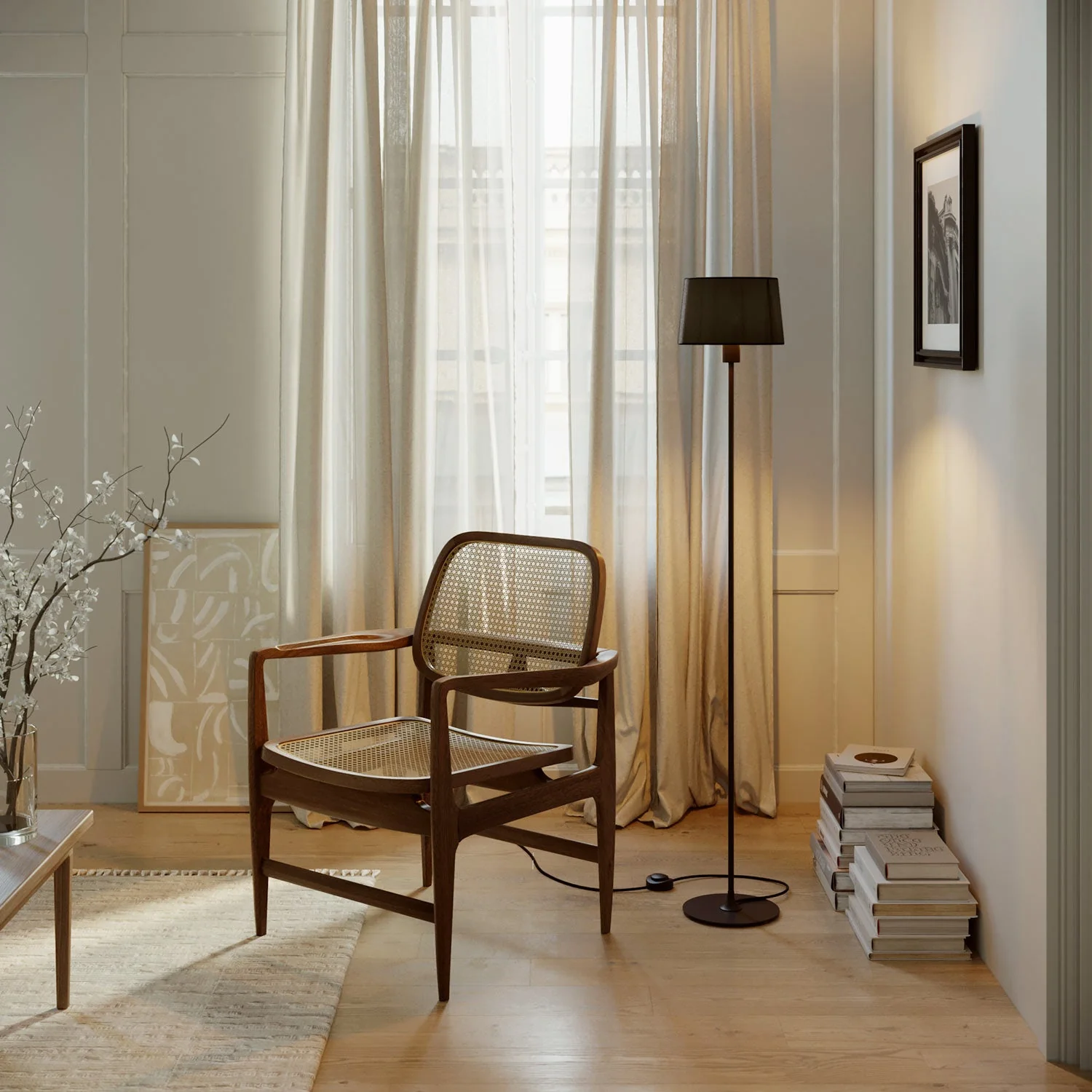 MAG-Y floor lamp with round metal base, ready for lampshade - Black - Image 2