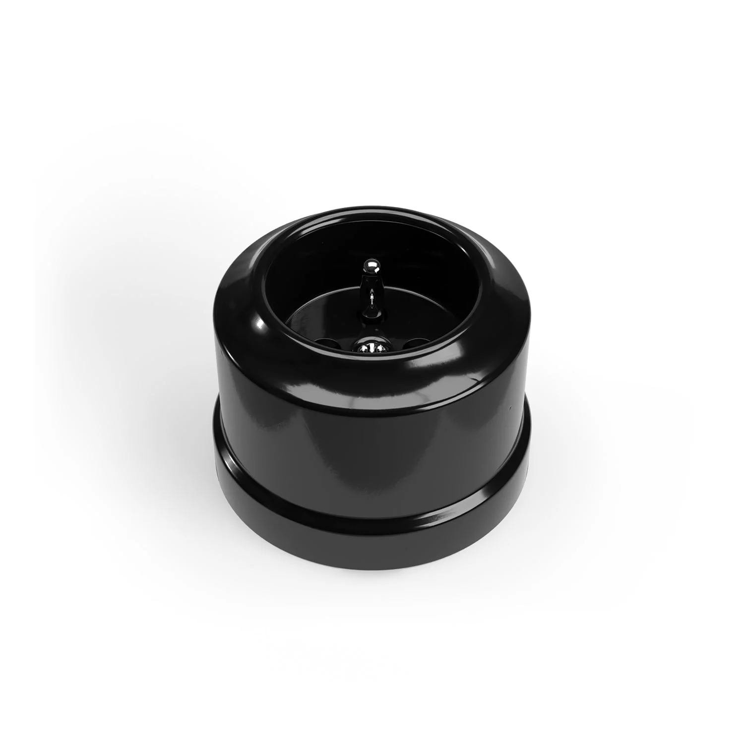 French type porcelain wall socket - Black