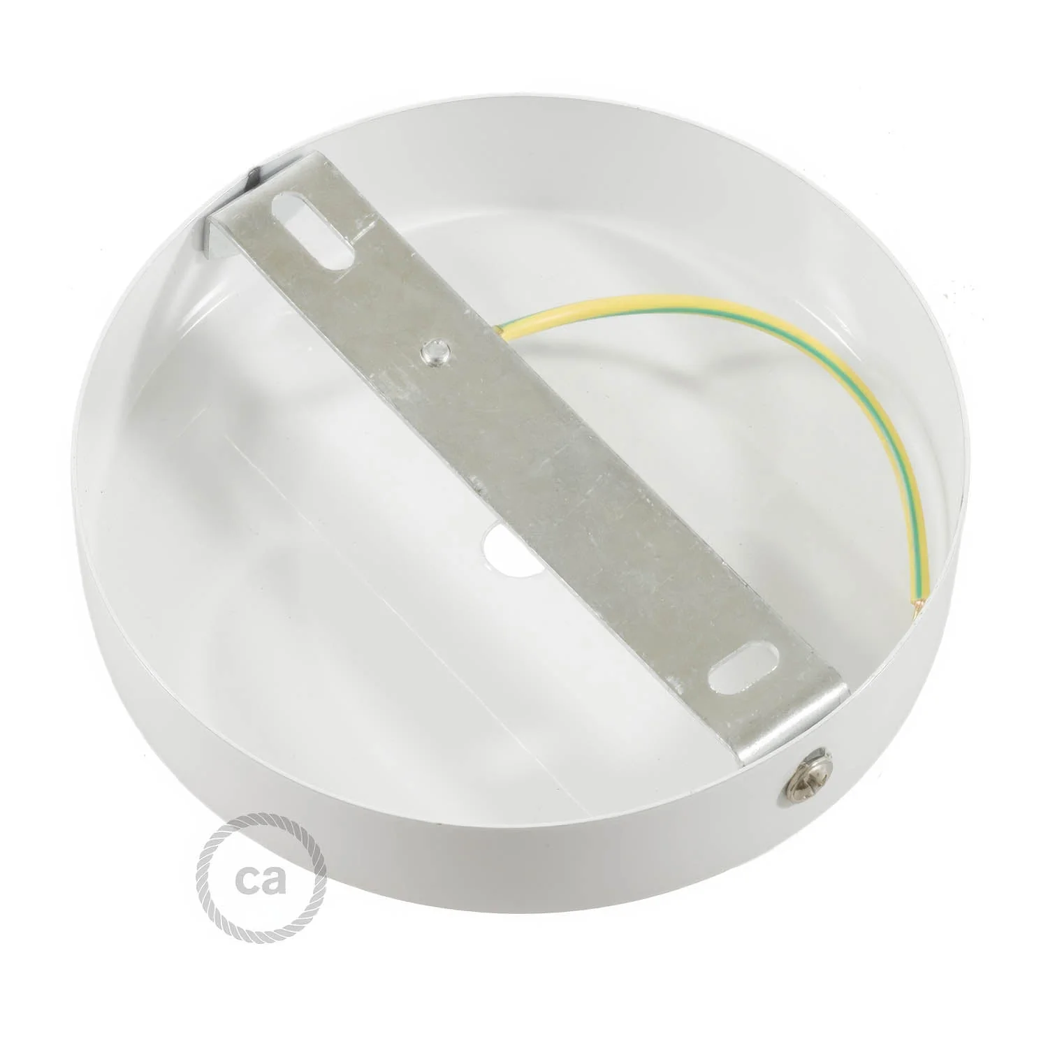 Glossy white metal cylindrical ceiling rose kit - Image 4